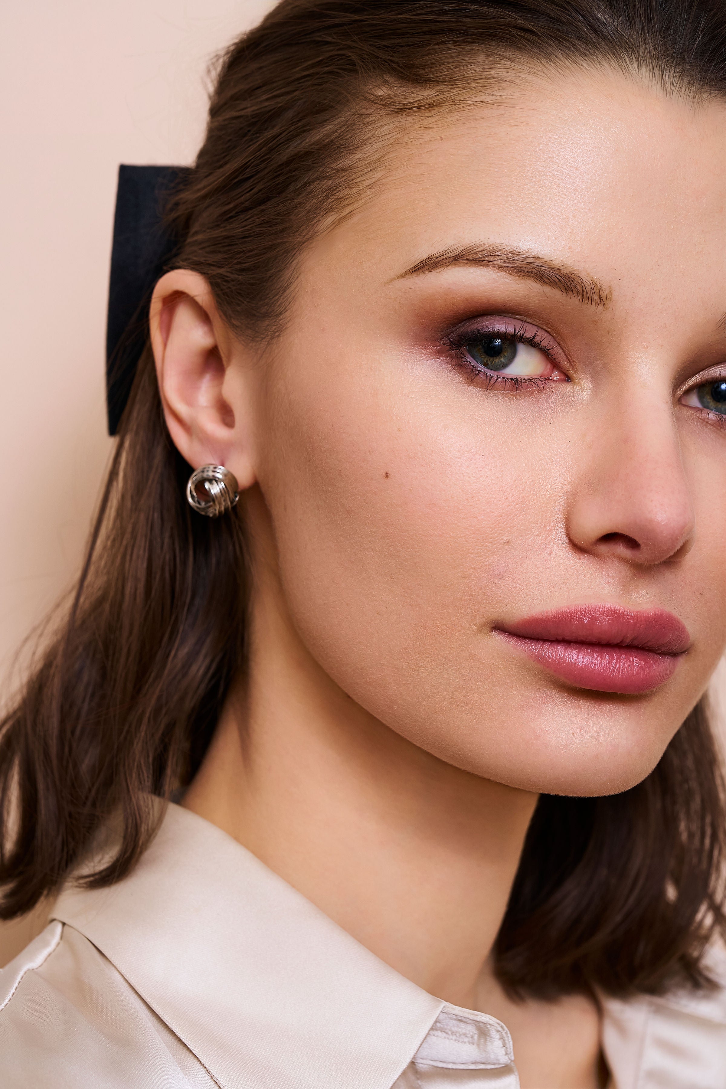 Silver Love Knot Pierced Earrings