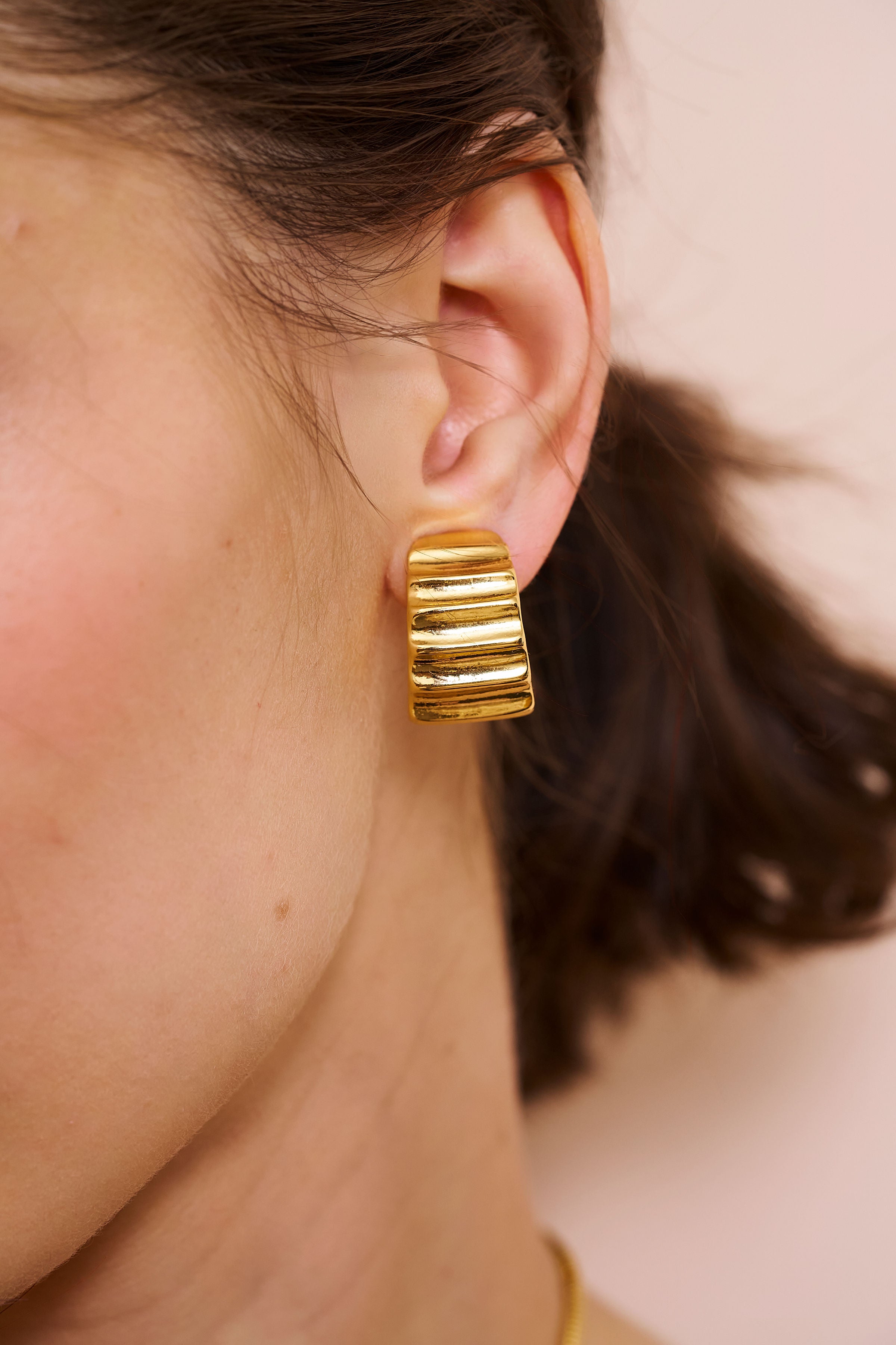 Tapered Clip-On Hoop Earrings