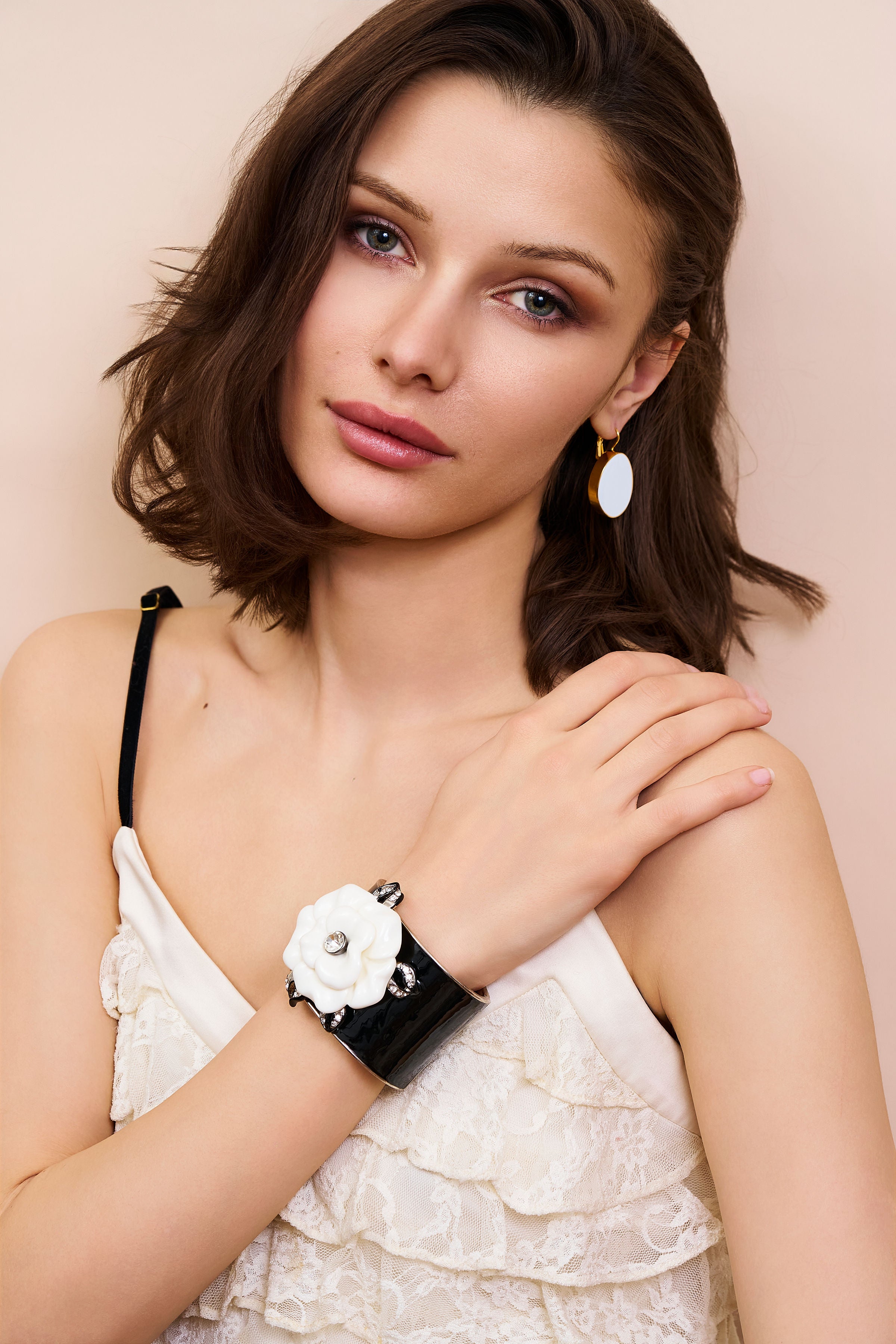 White Flower Cuff Bracelet