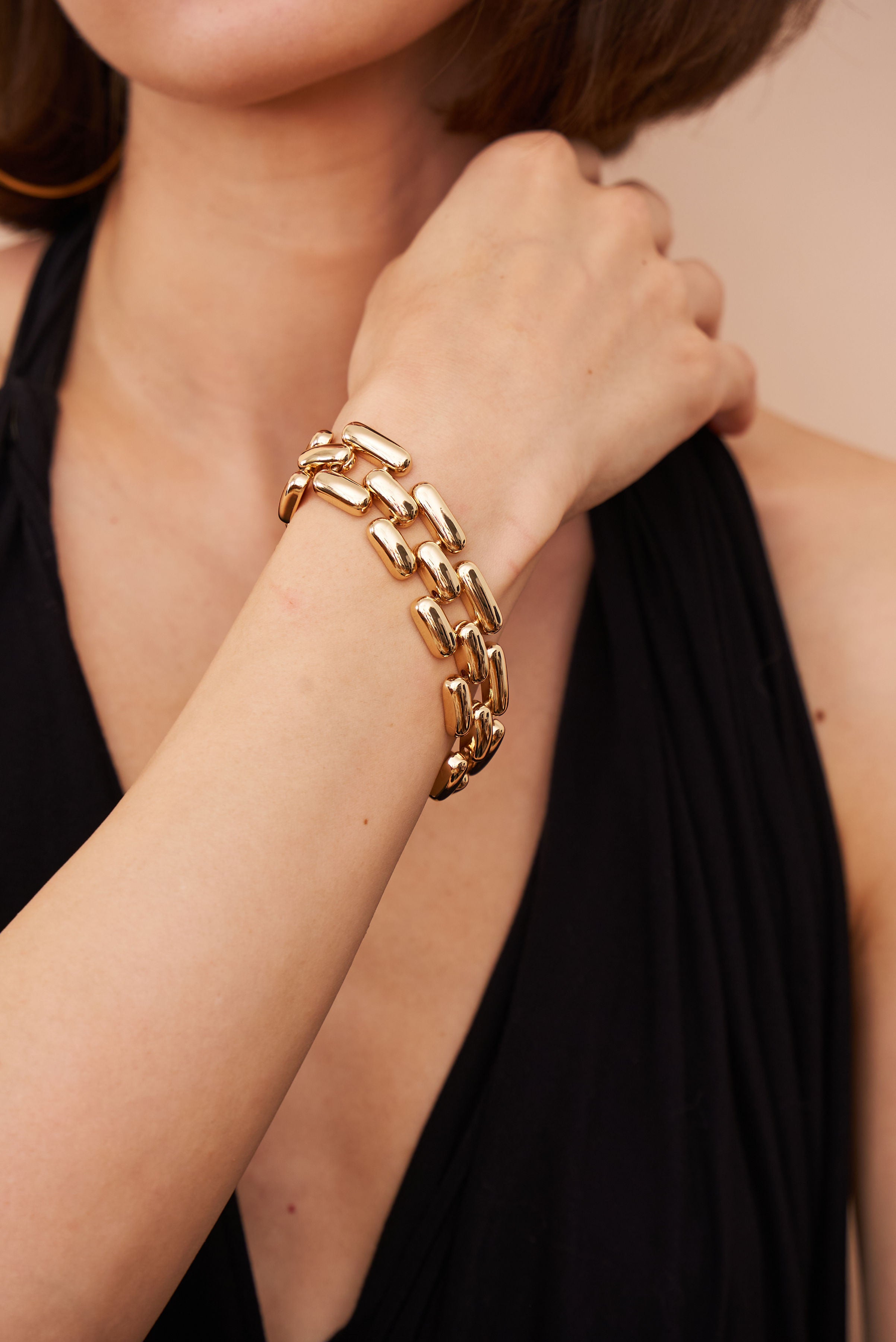 8" Gold Square Link Bracelet