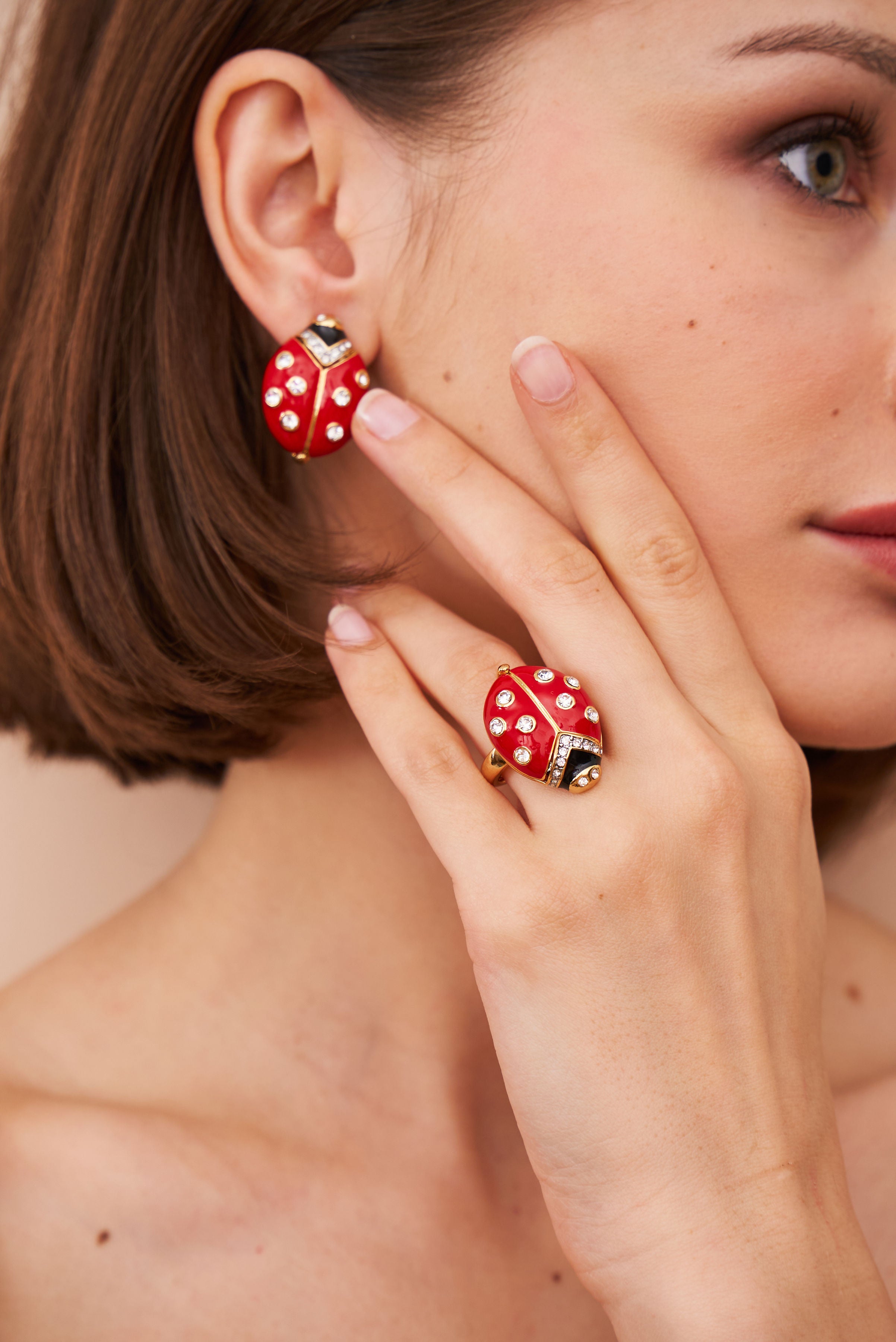 Red Ladybug Adjustable Ring