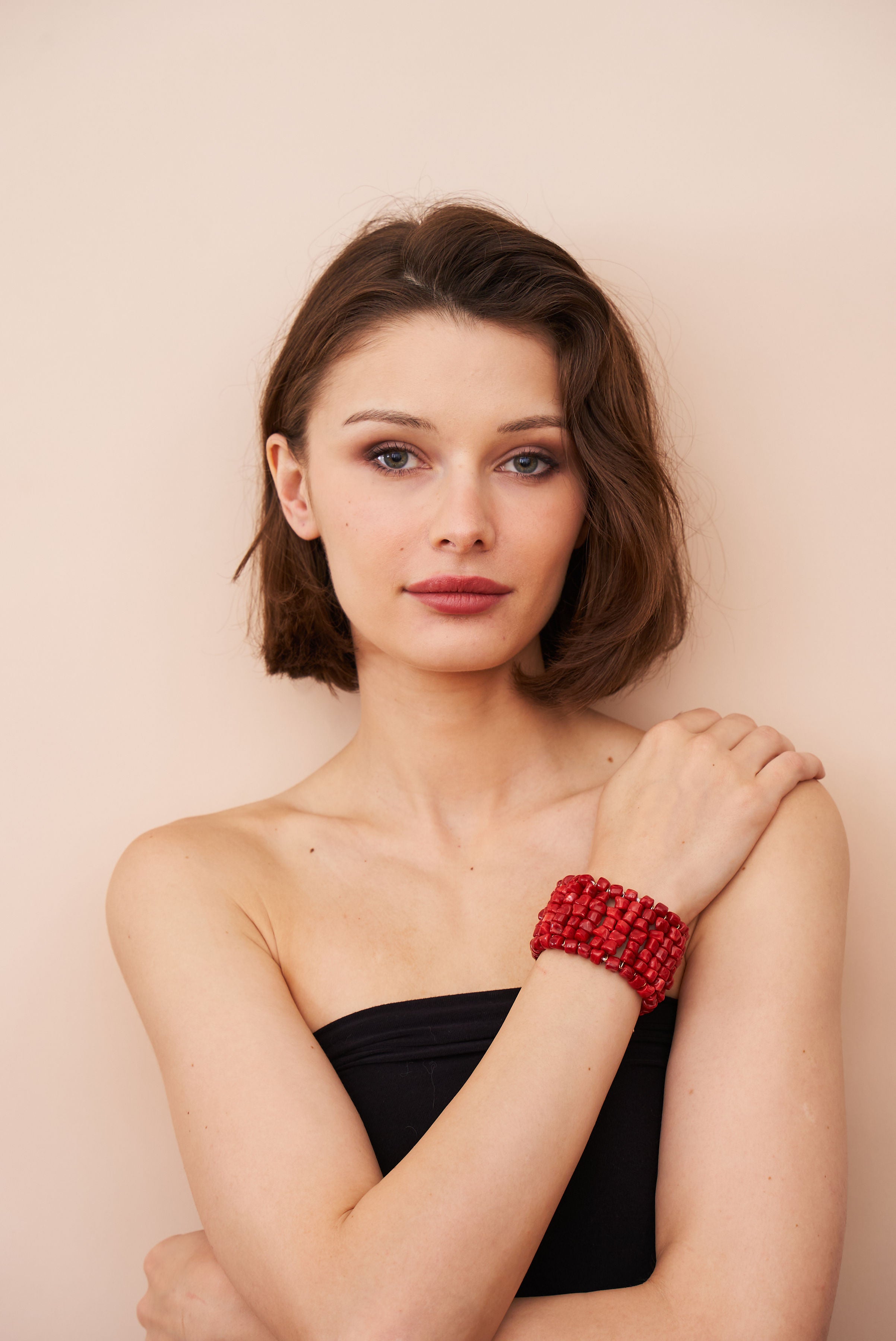 Red Chips Stretch Bracelet