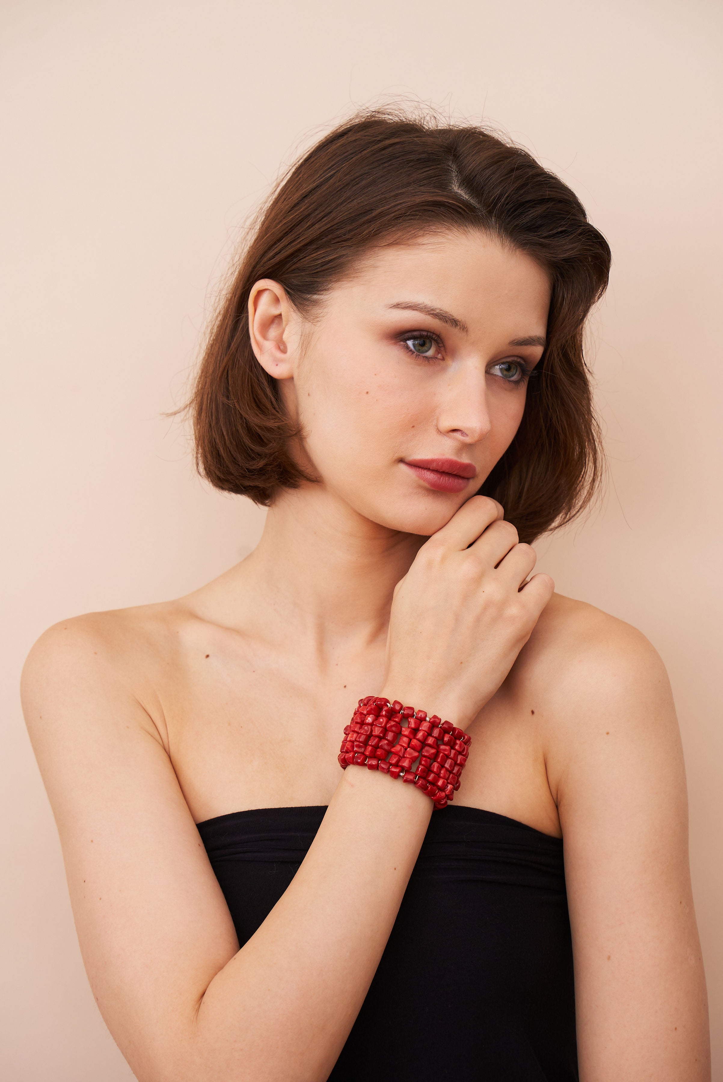 Red Chips Stretch Bracelet