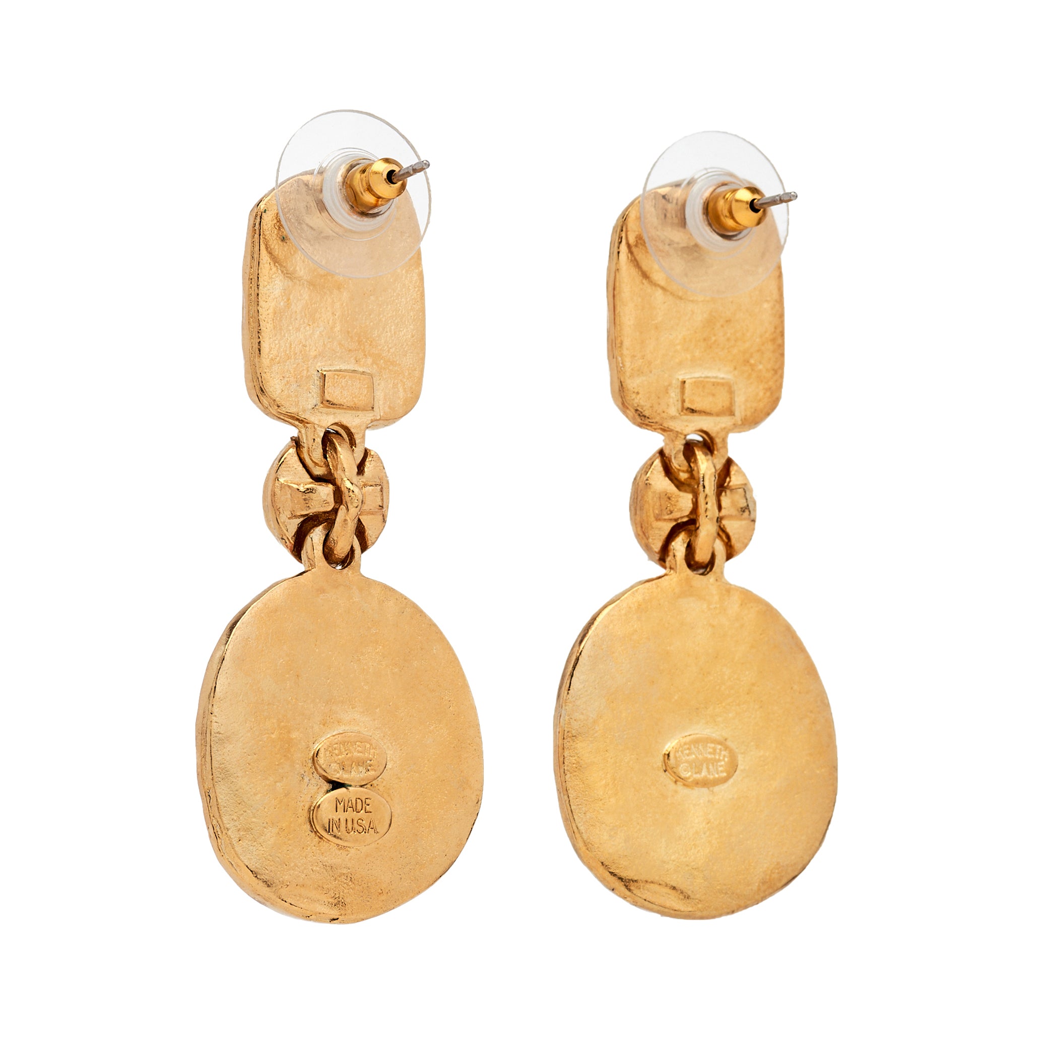 Gold & Coral Drop Earrings