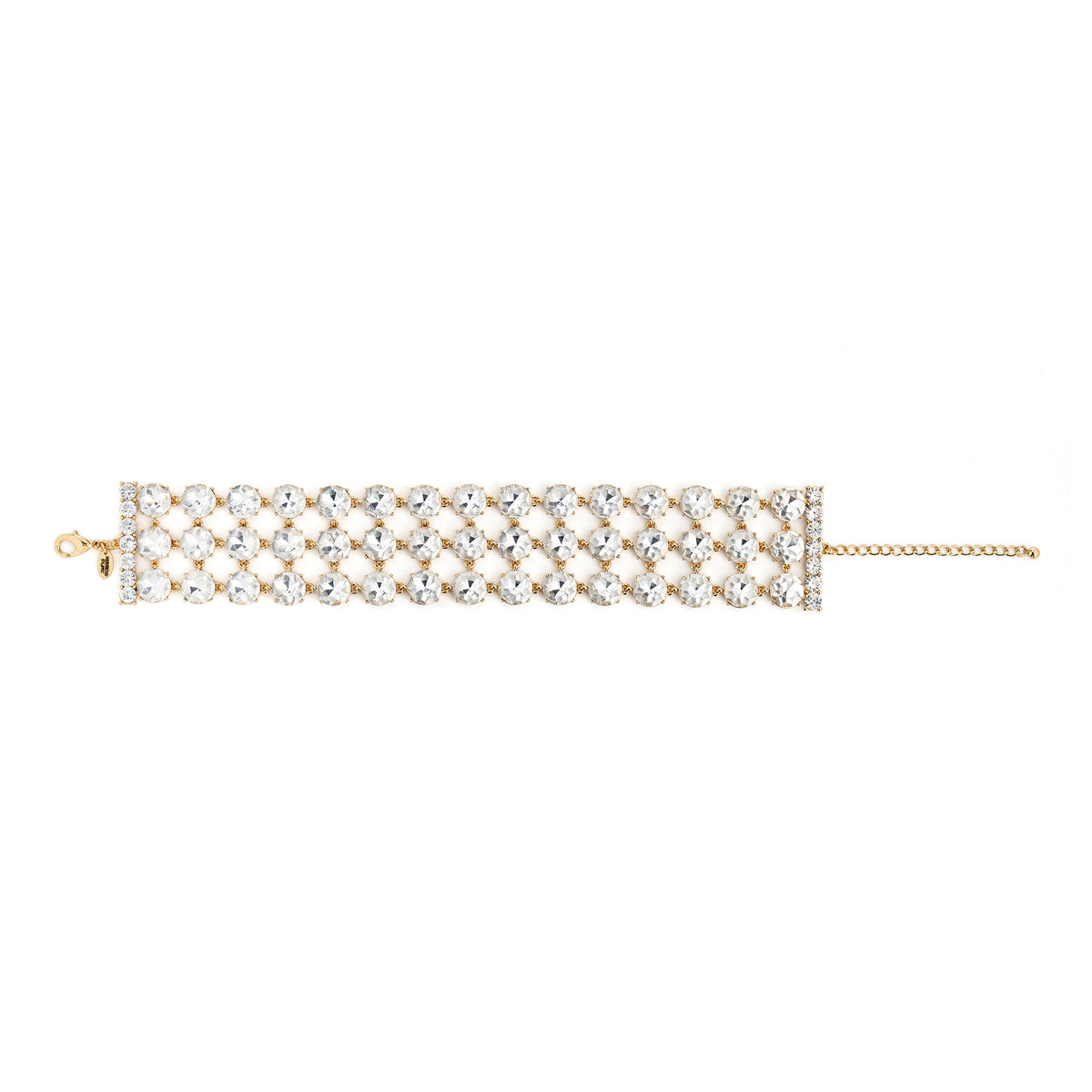 Three-Row Crystal Choker Necklace