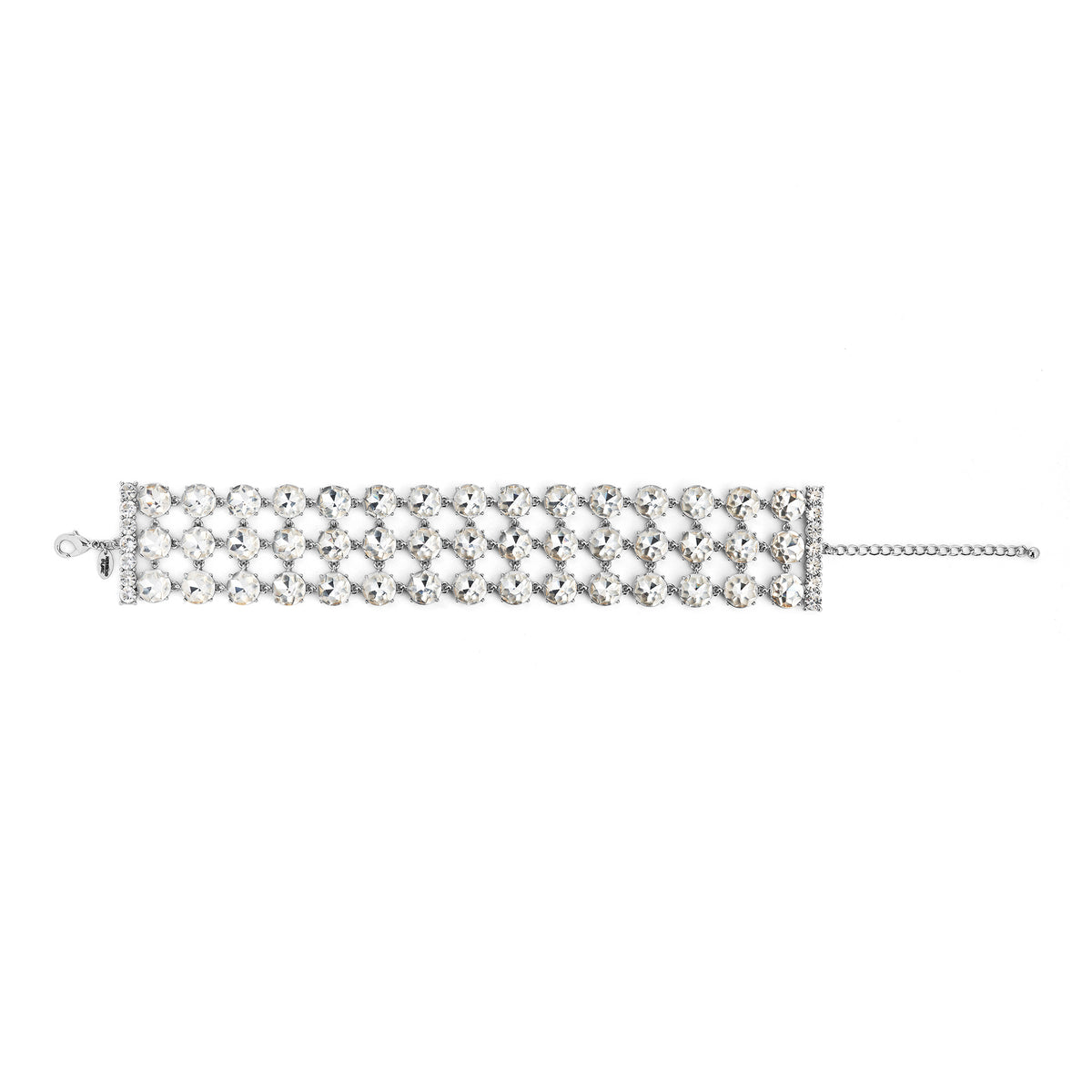 Three-Row Crystal Choker Necklace