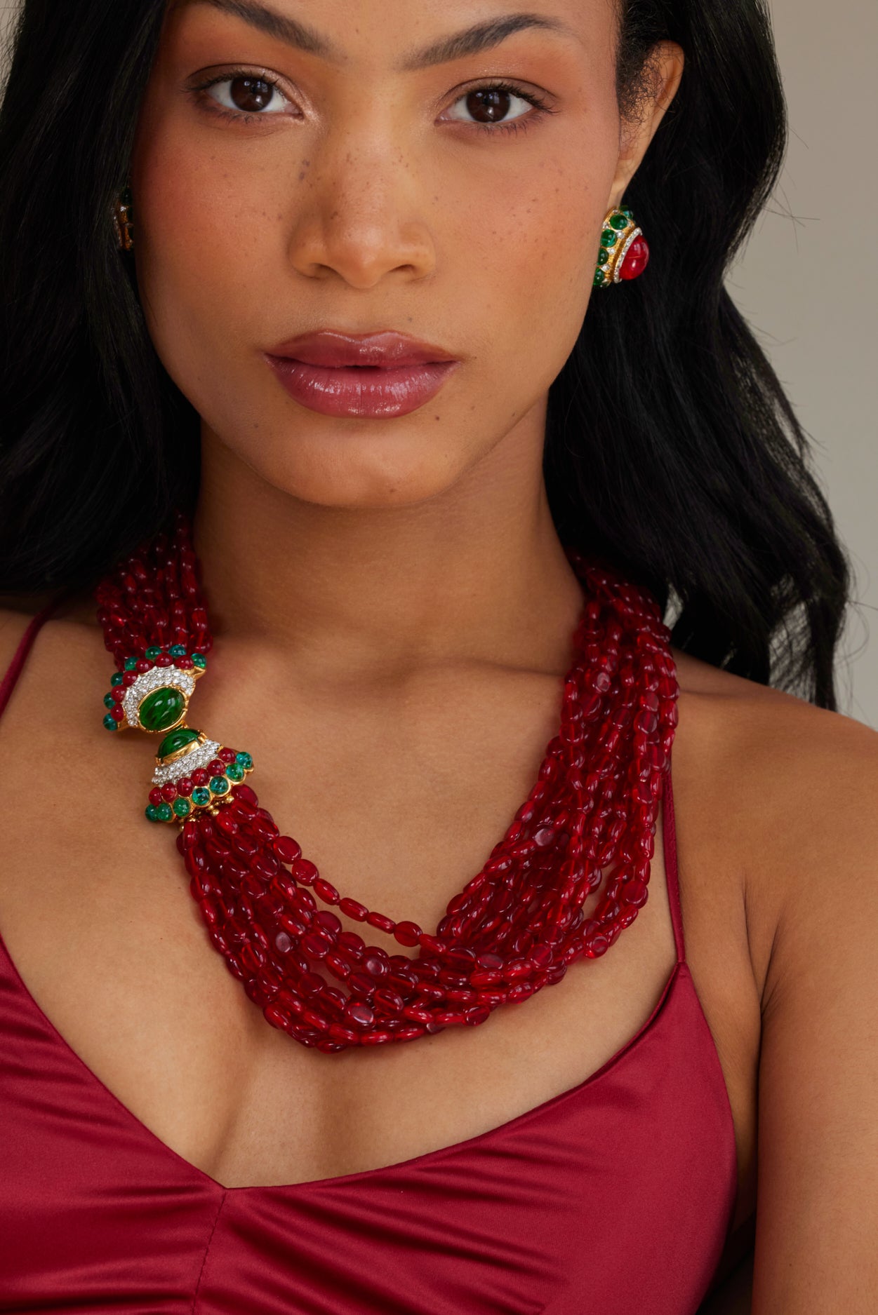 Ruby Bead & Gemstone Necklace