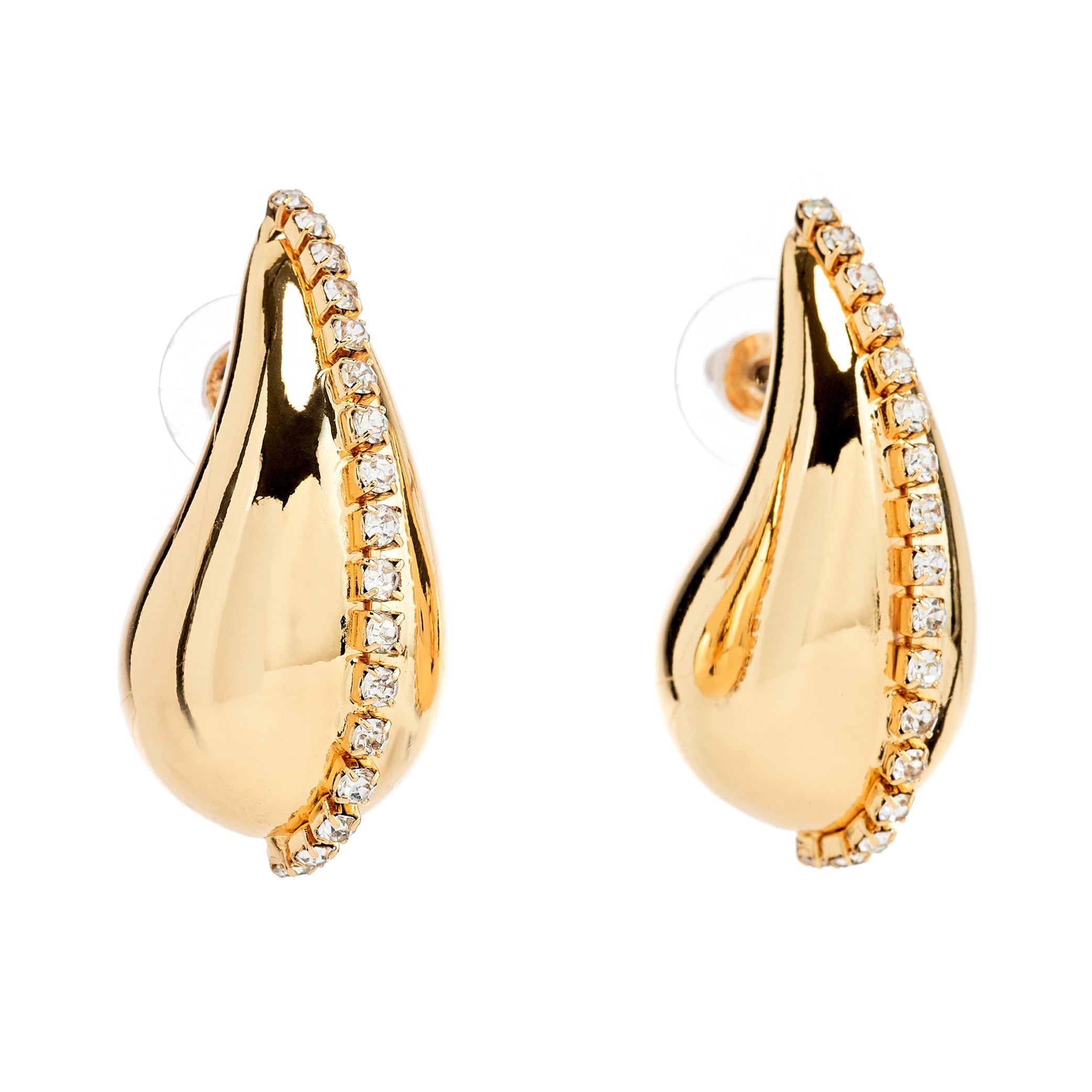 Teardrop Huggie Pierced Earrings