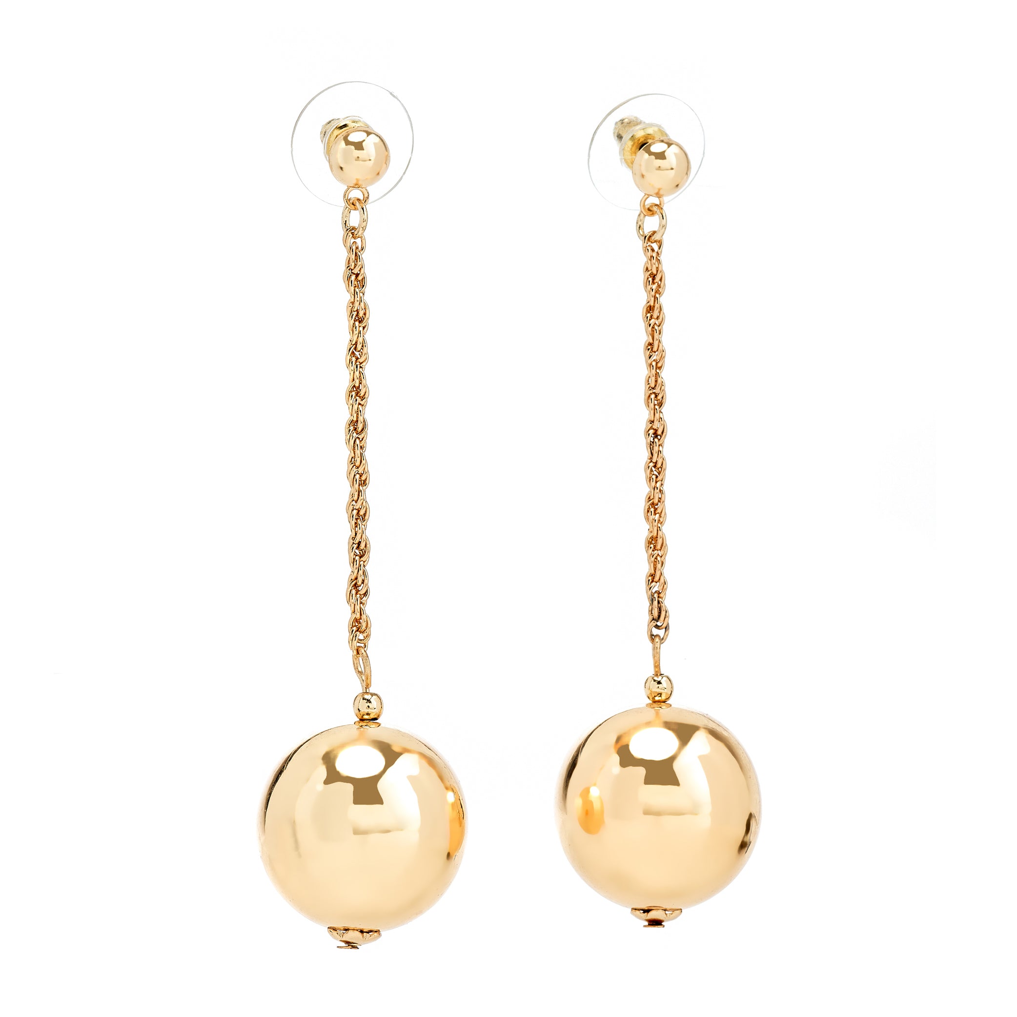 Ball Chain Drop Pierced Earrings