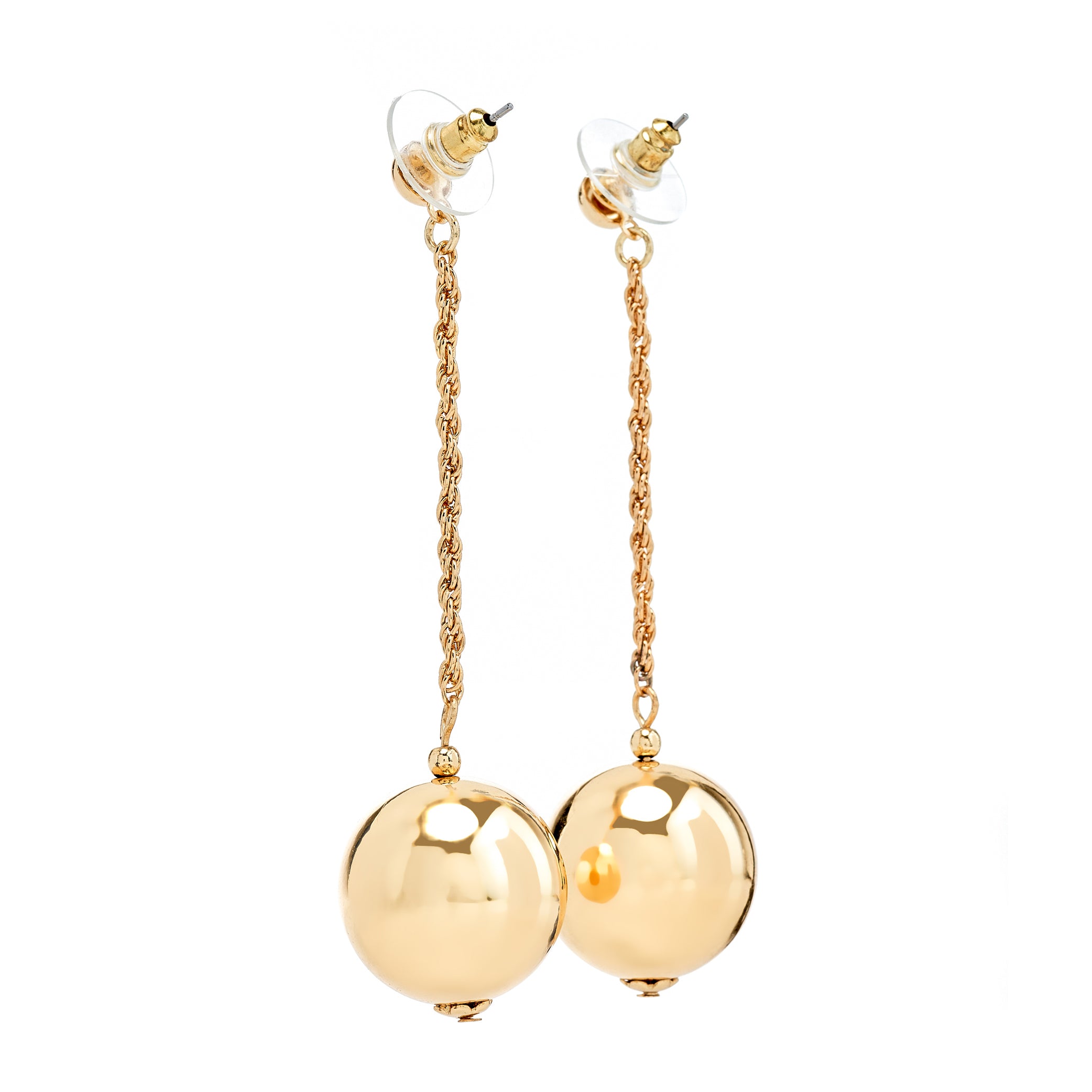 Ball Chain Drop Pierced Earrings