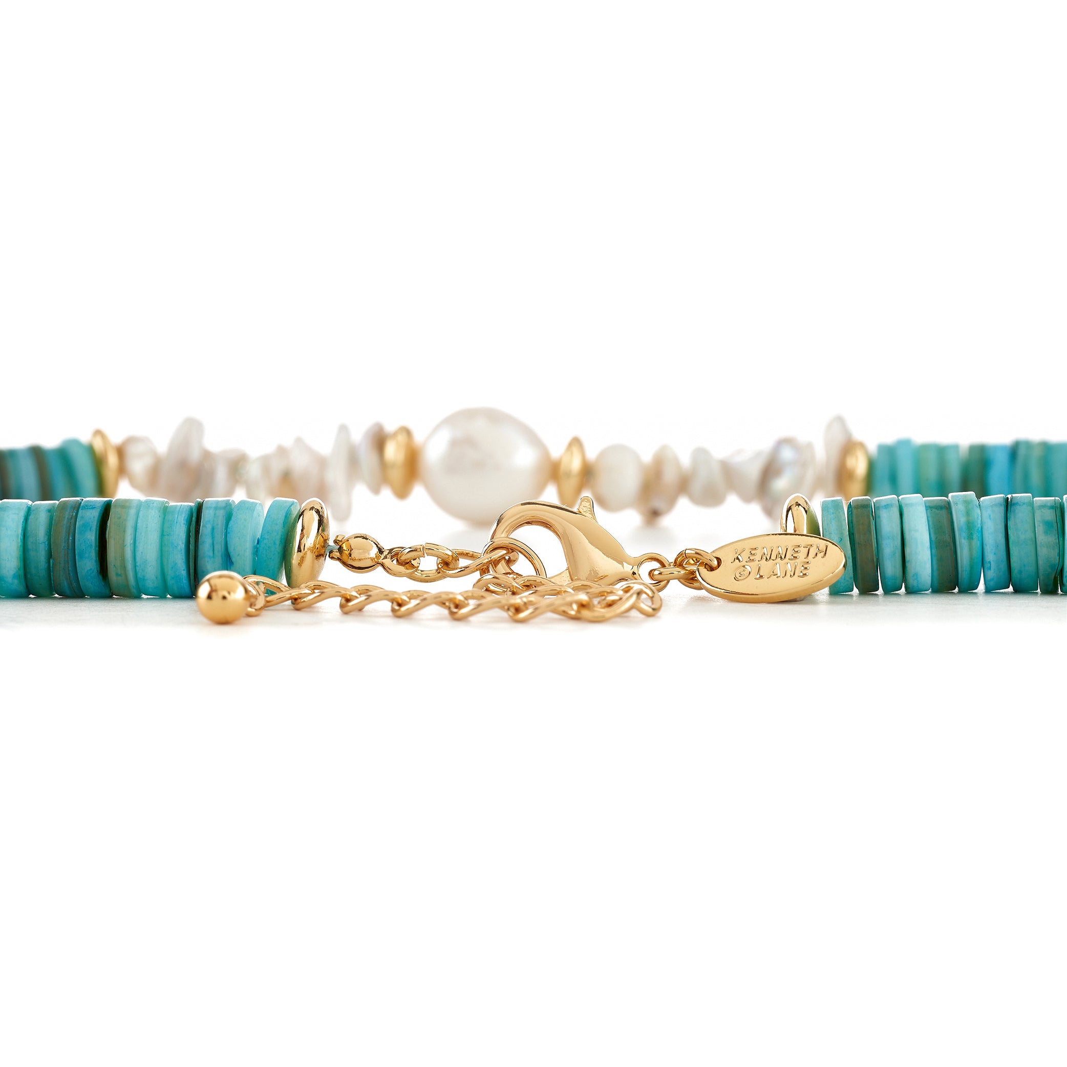Turquoise Chips Strand Pearl Necklace