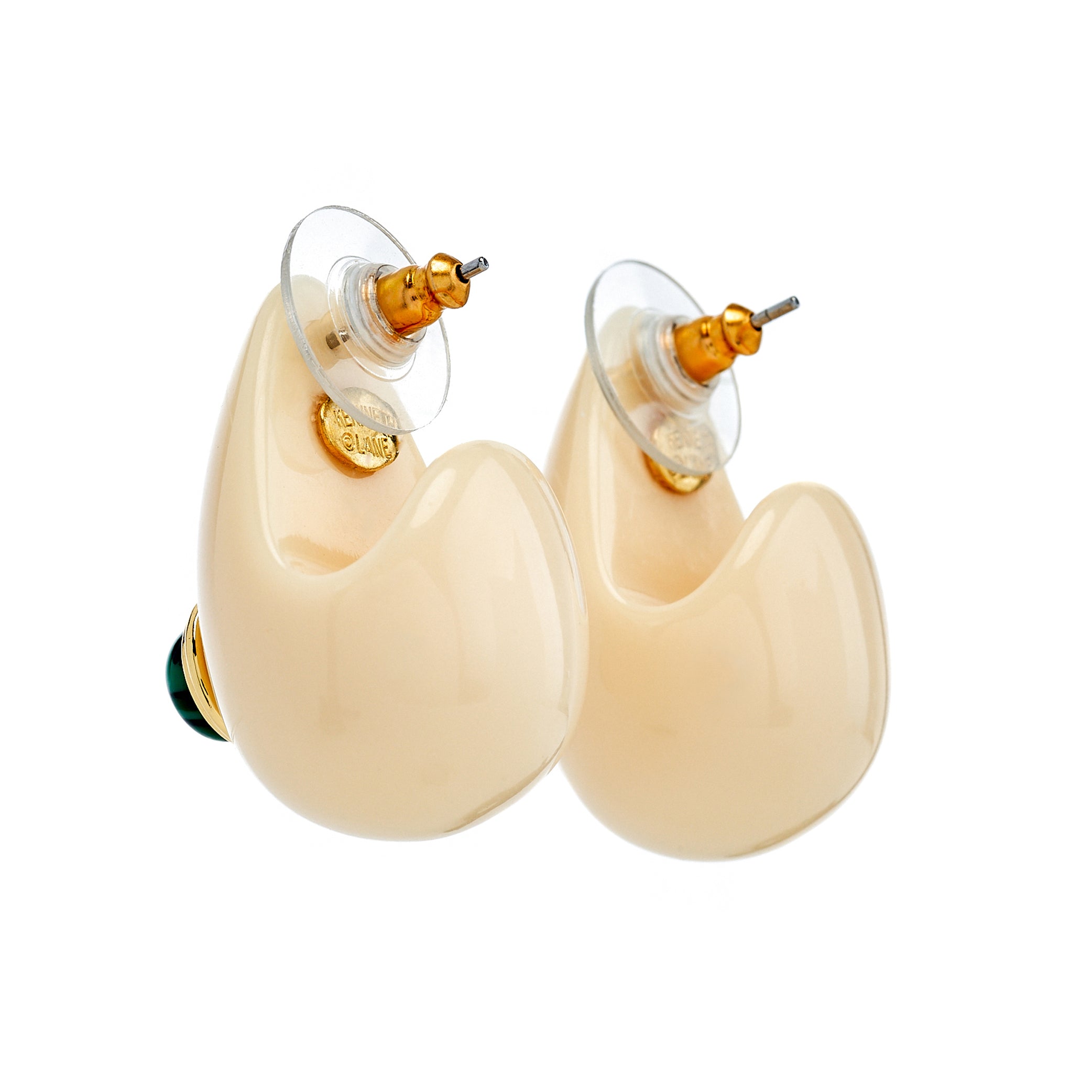 Ivory Teardrop Pierced Earrings