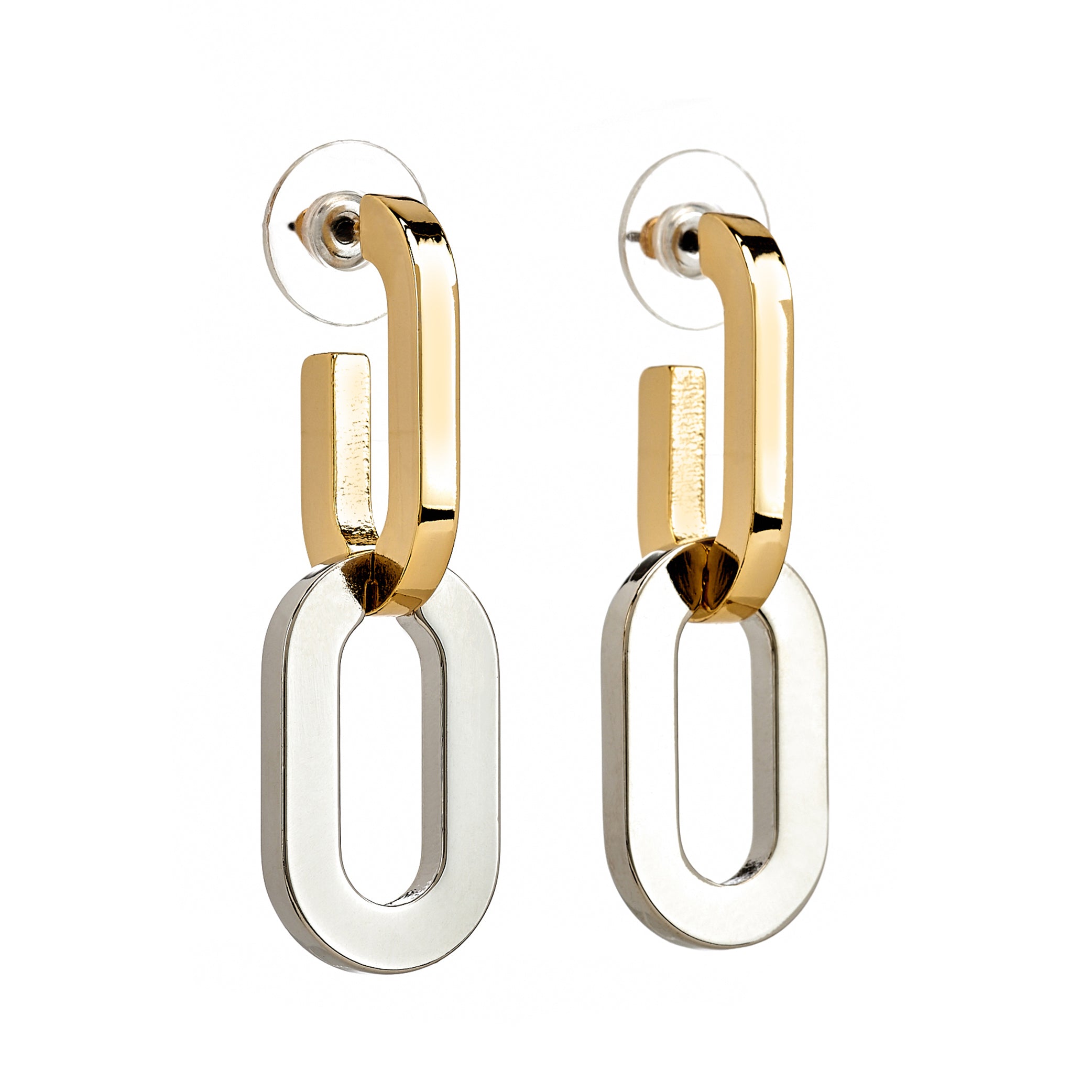 Two-Tone Link Earrings