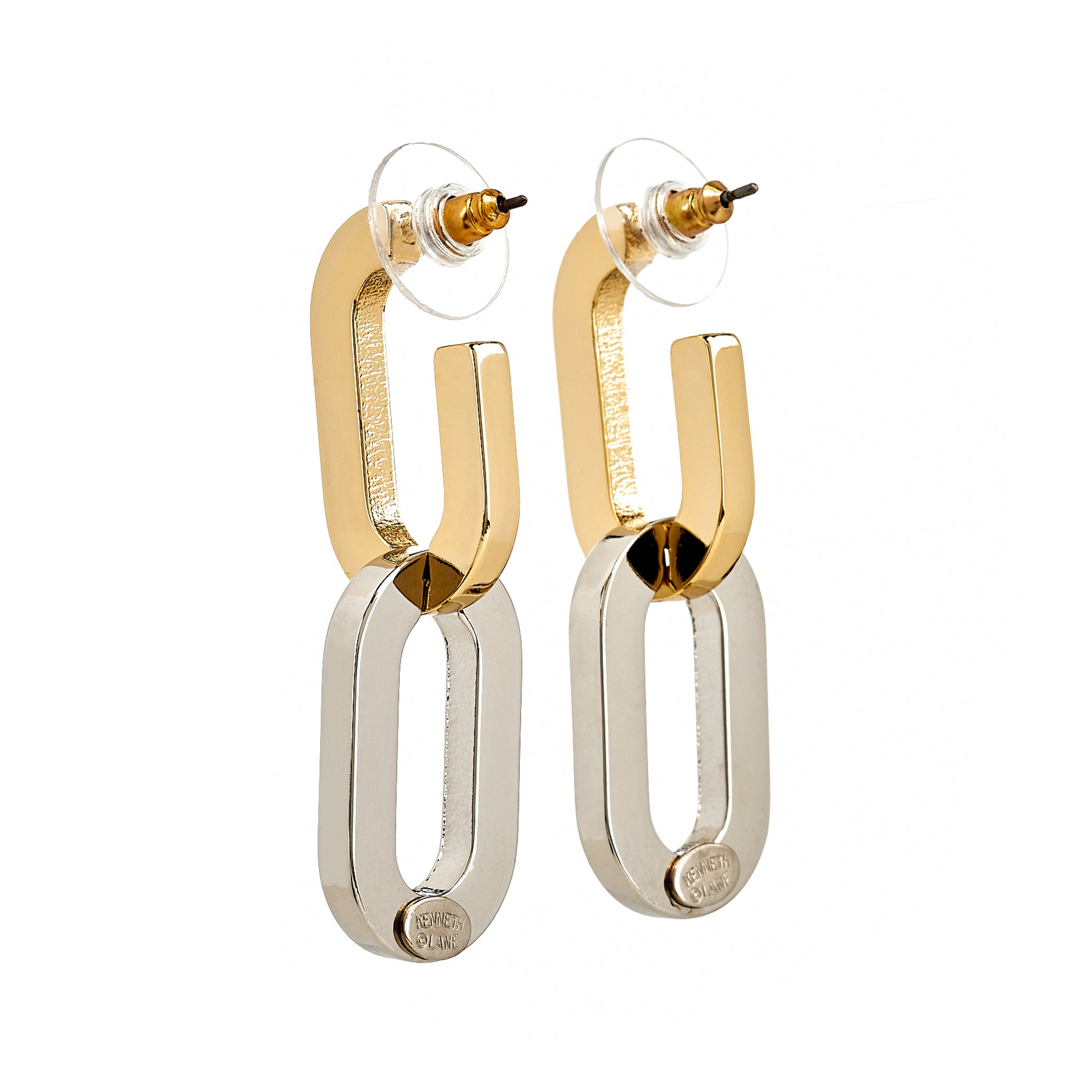 Two-Tone Link Earrings