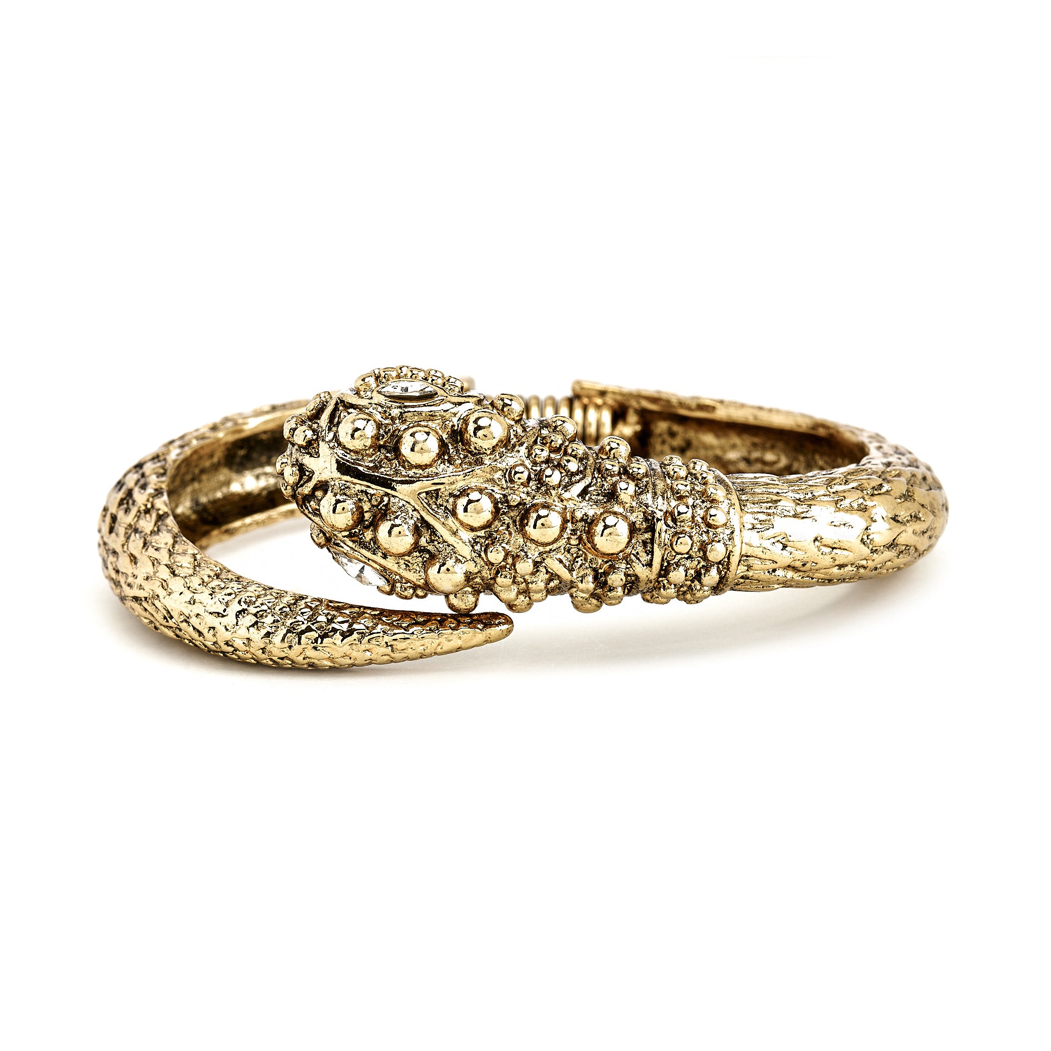 Antique Gold Snake Head Bracelet