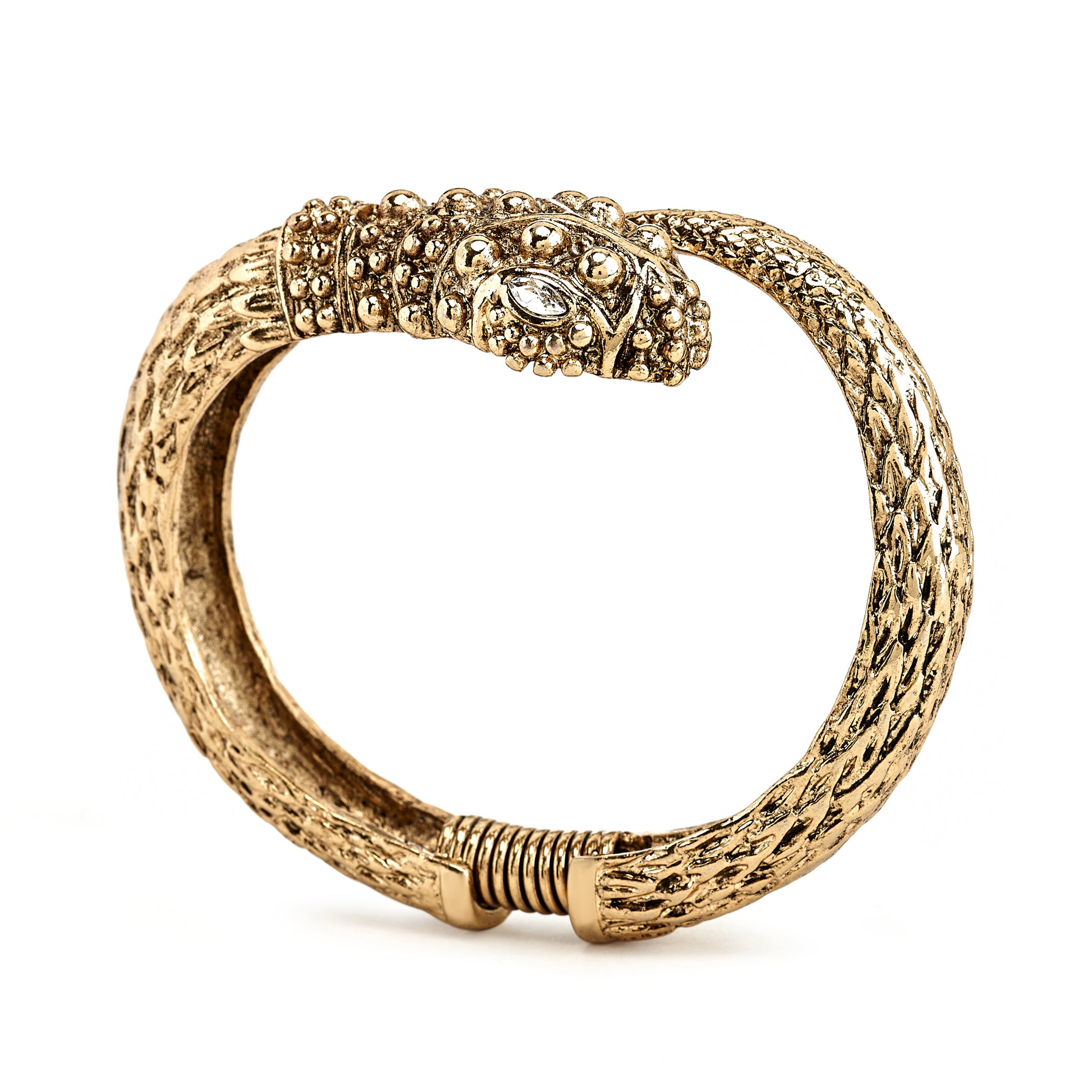 Antique Gold Snake Head Bracelet