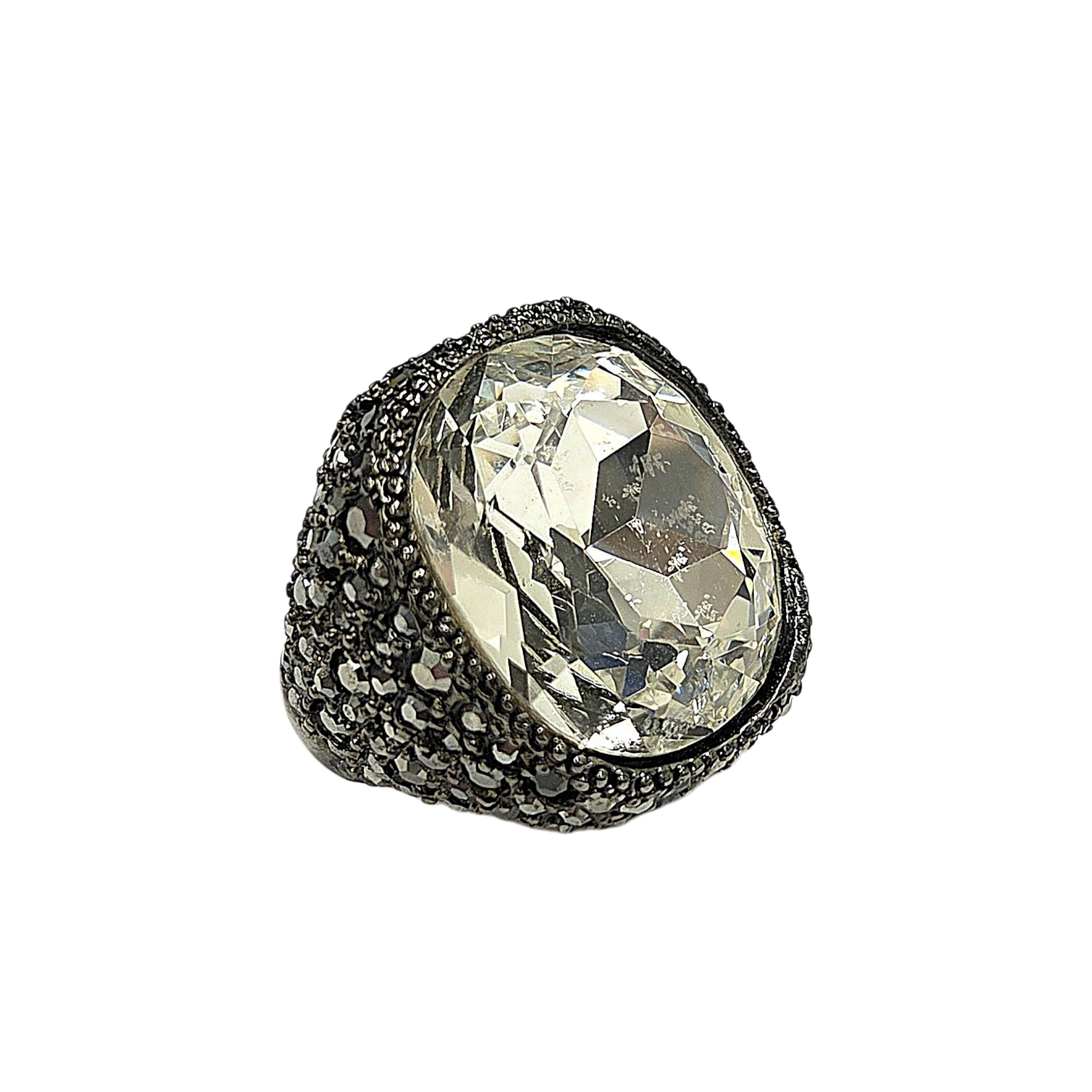 Crystal Center Adjustable Ring