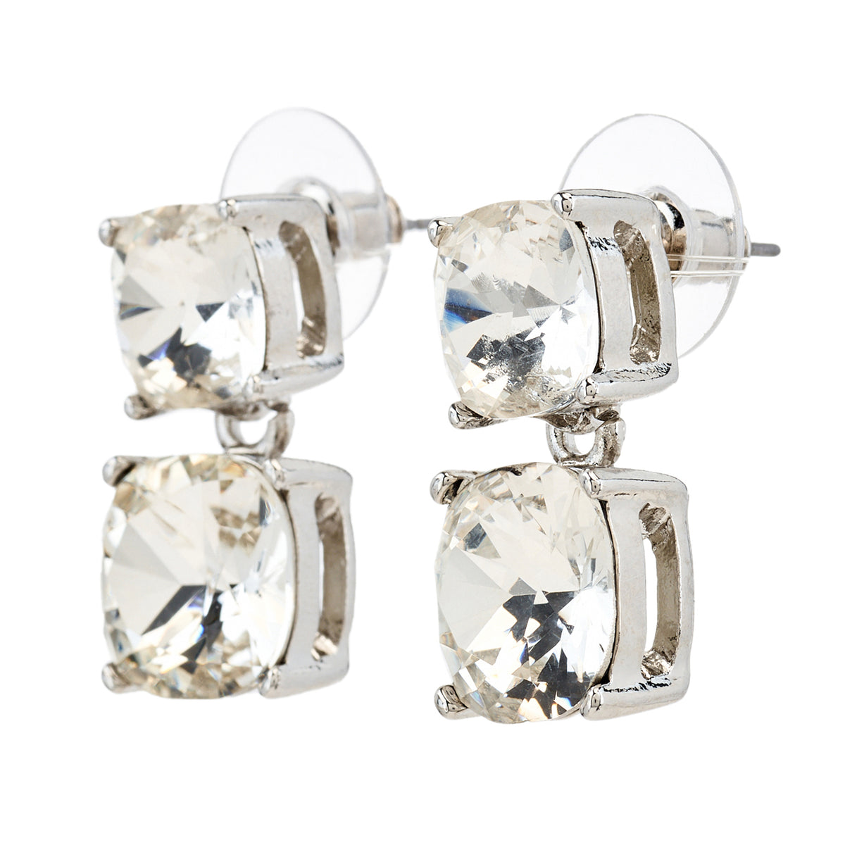 Double Square Crystal Earrings