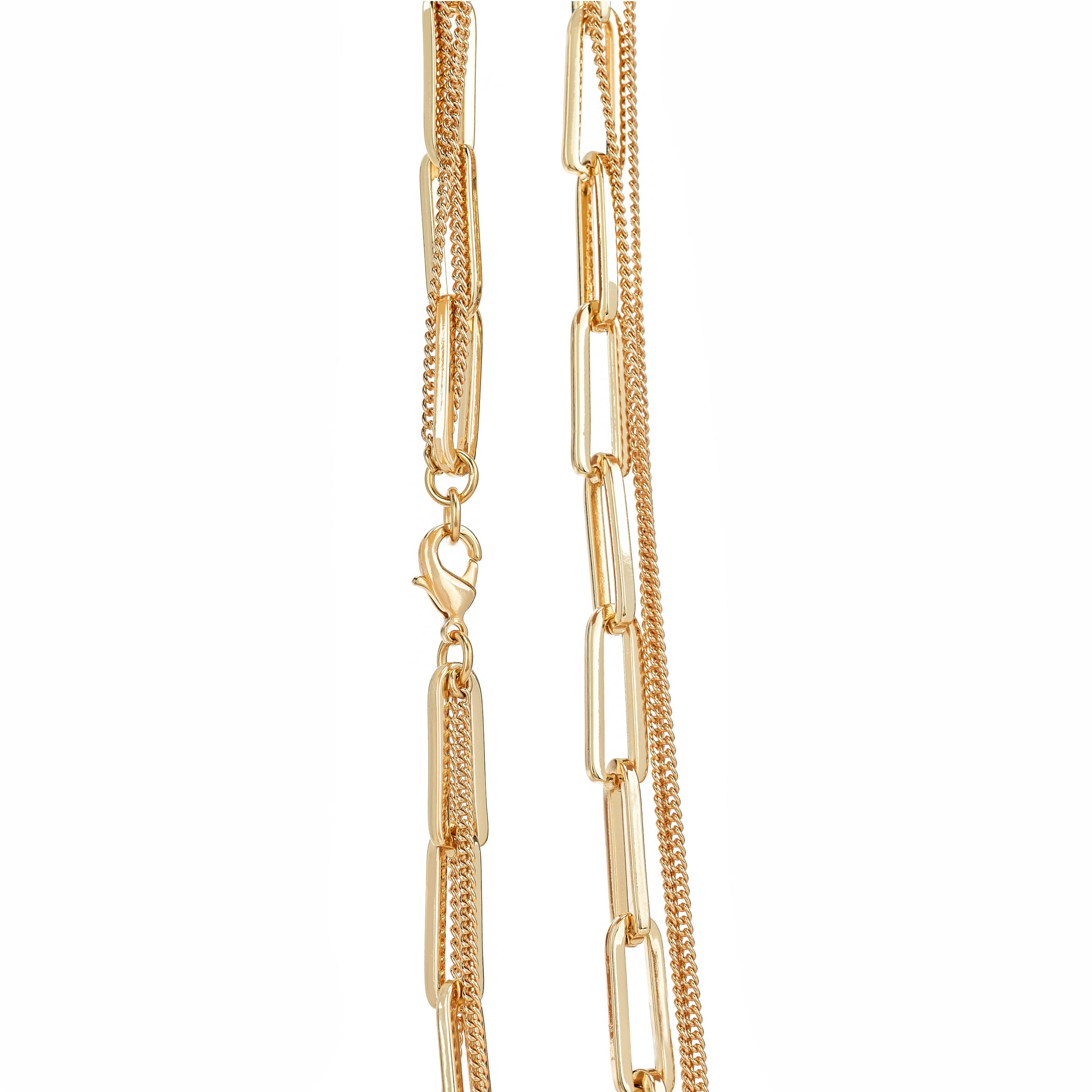 Gold Link Pendant Drop Necklace