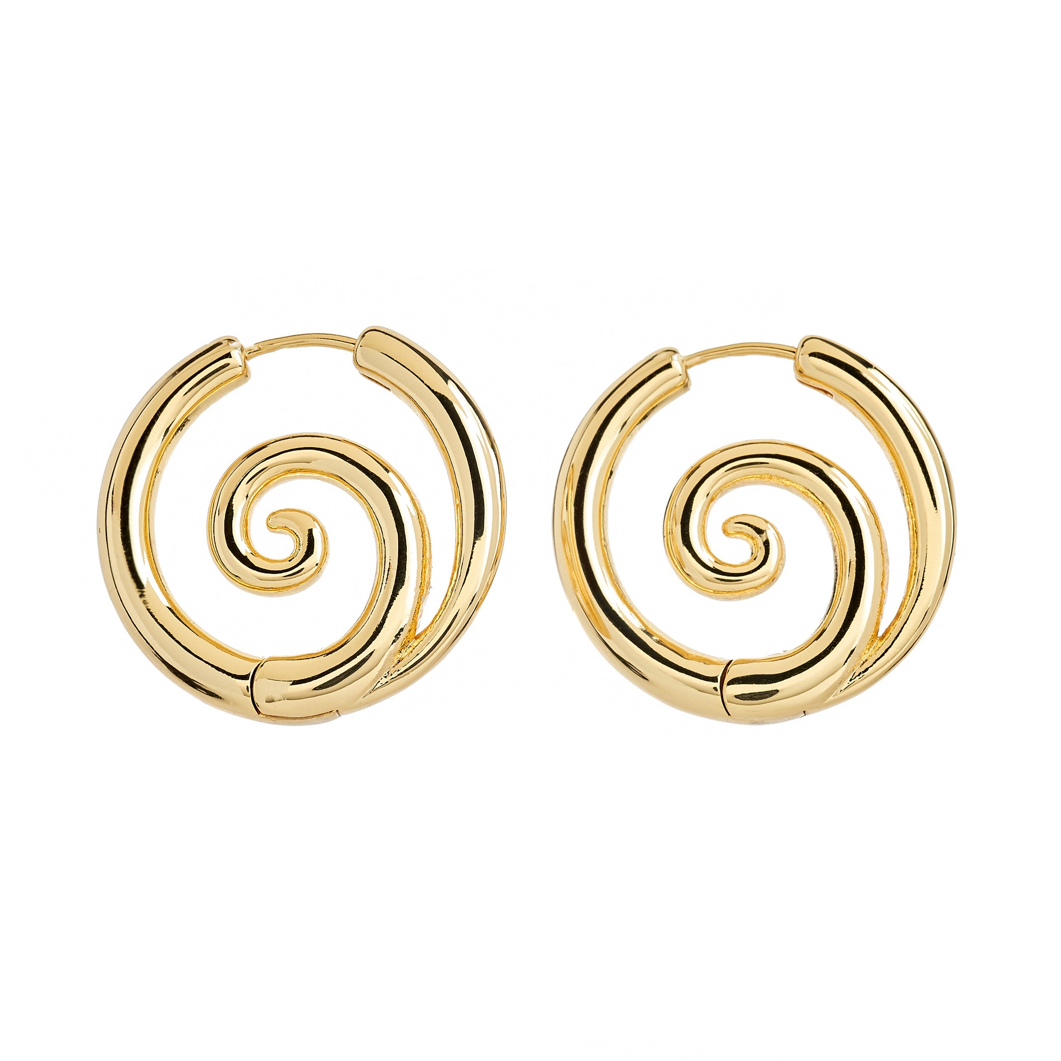 Gold Swirl Pierced Earrings
