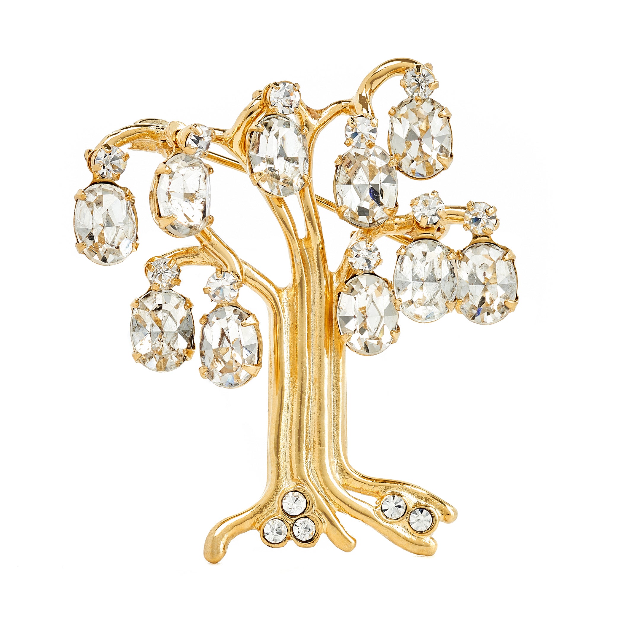 Crystal Drops Tree Pin