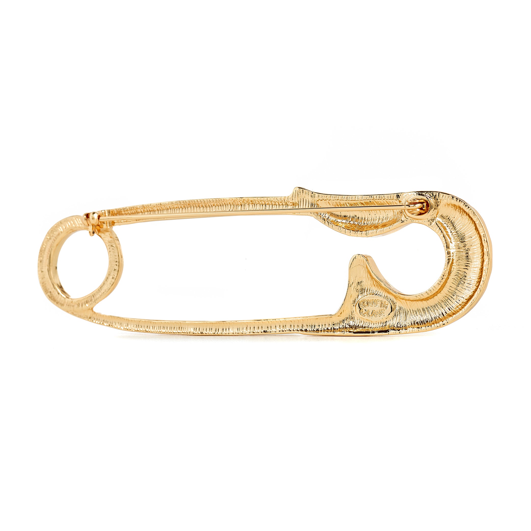 Hammered Gold Safety Pin Brooch