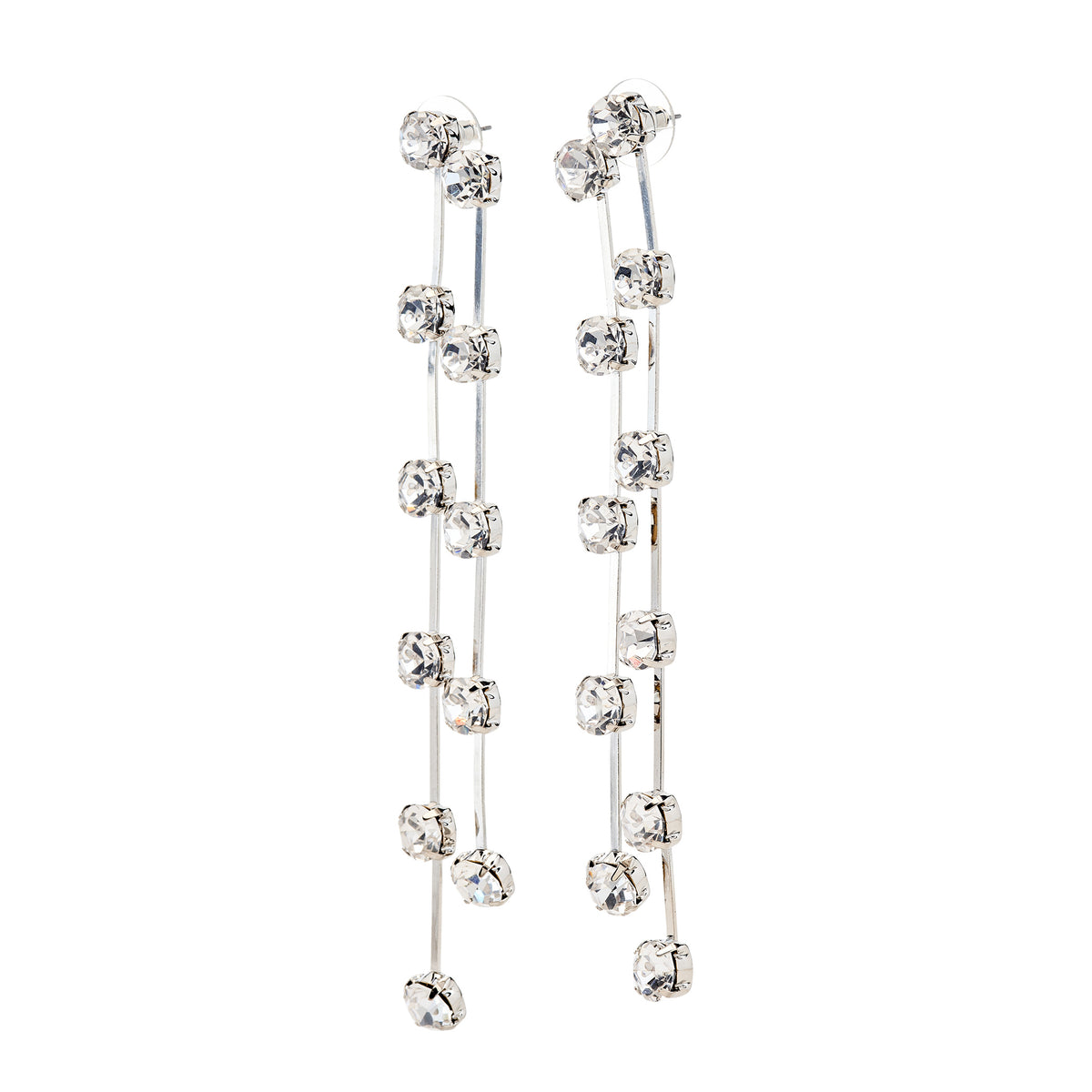 Two-Strand Crystal Drop Earrings
