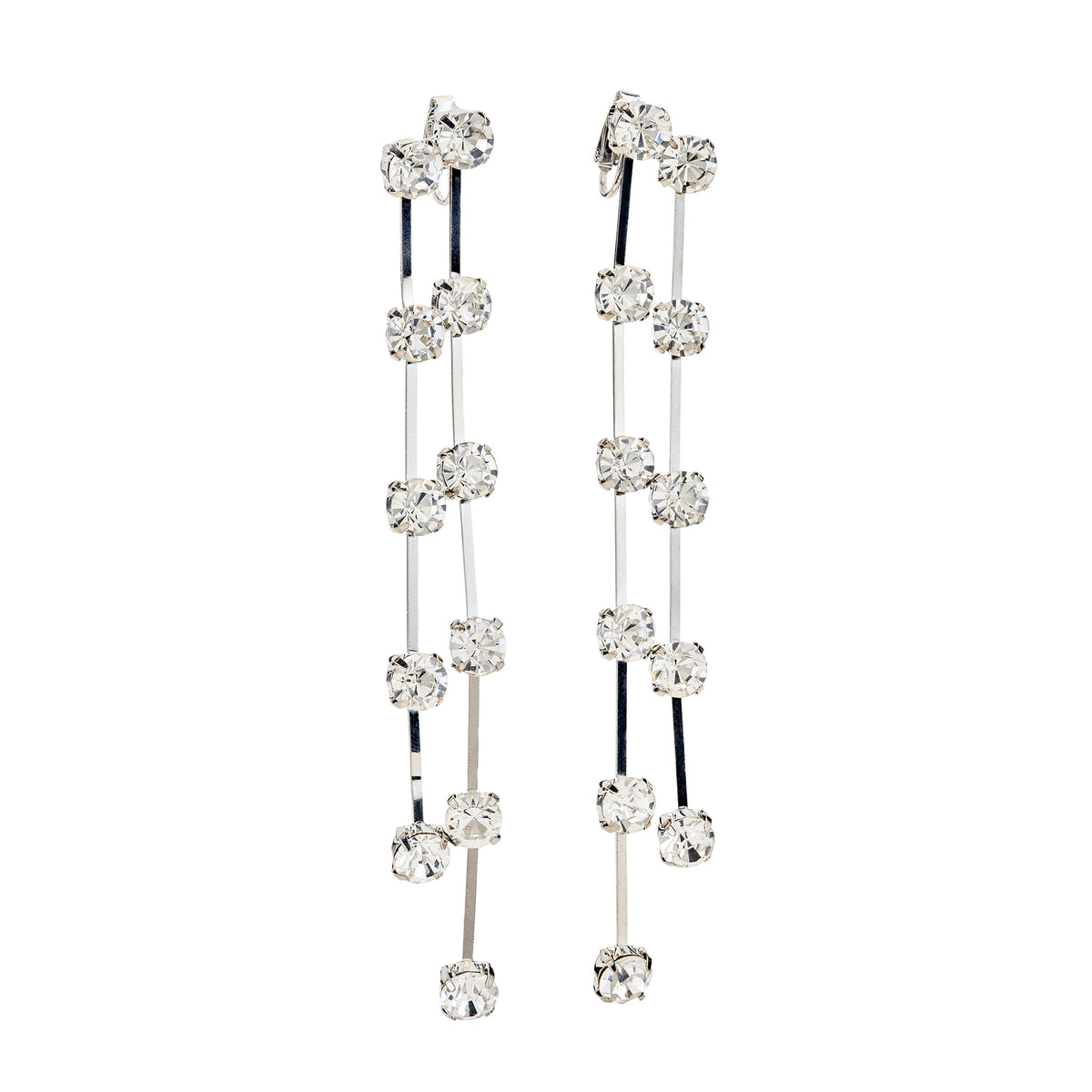 Two-Strand Crystal Drop Earrings