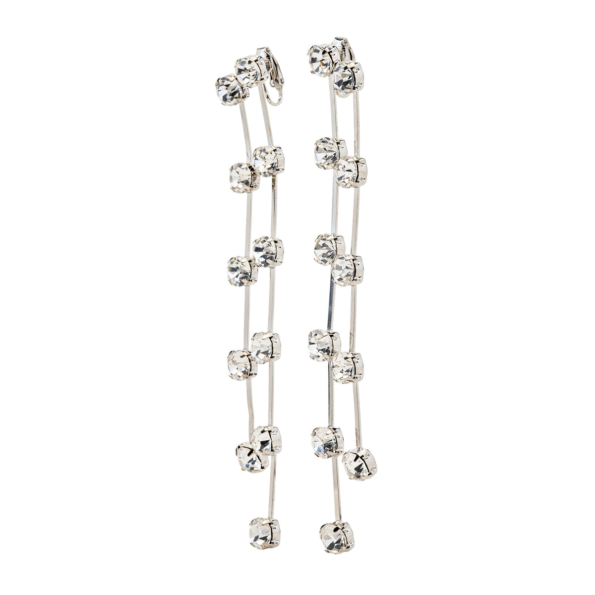 Two-Strand Crystal Drop Earrings