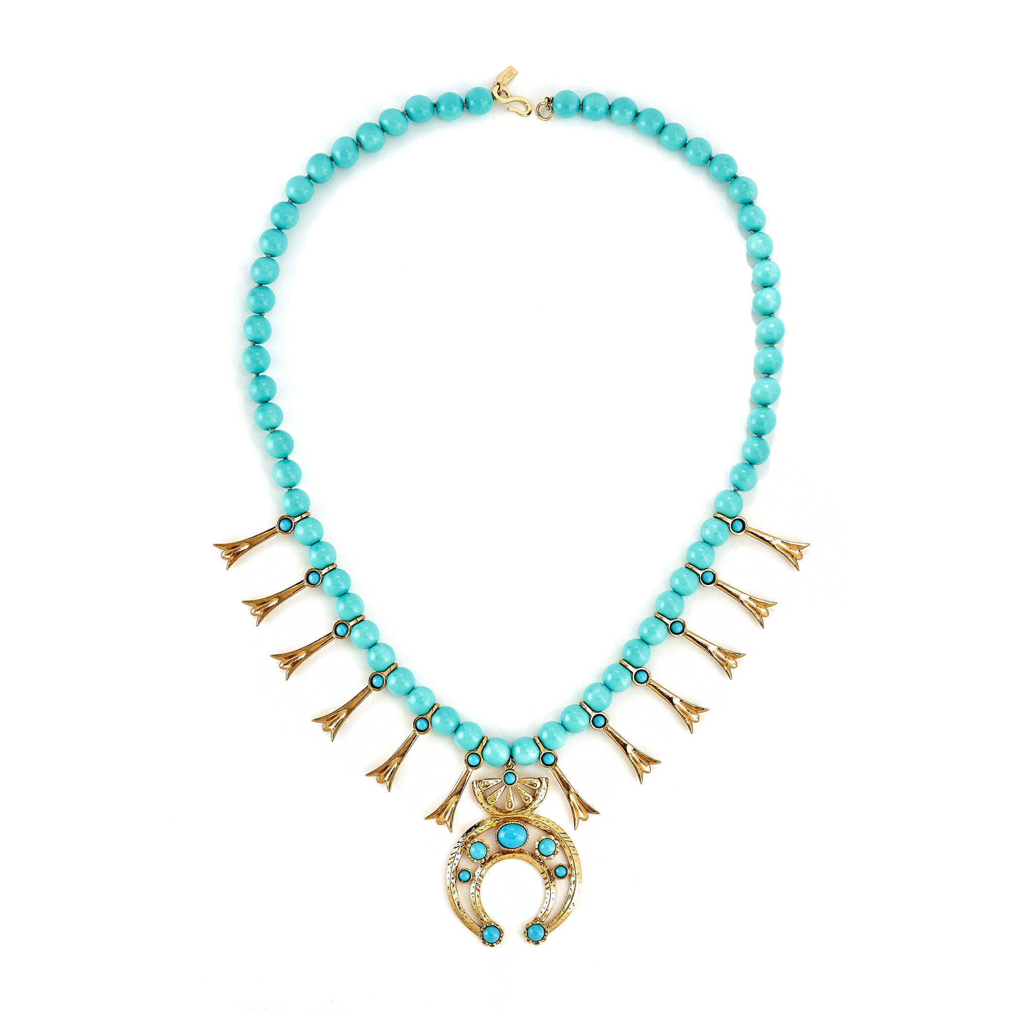 Vintage Western "S" Hook Necklace in Turquoise