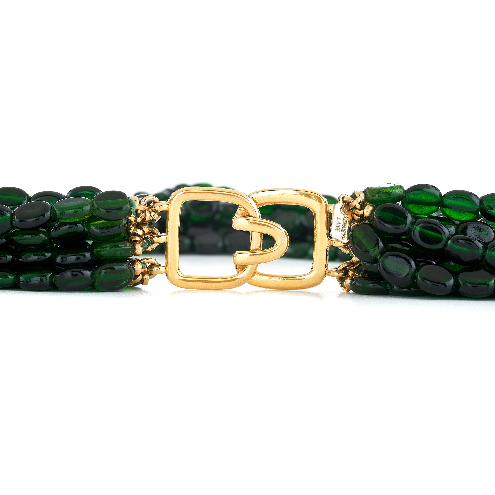 Twelve Row Emerald Bead Necklace