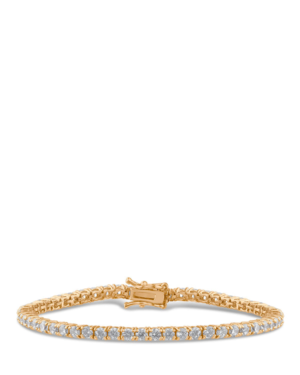 Cubic Zirconia & Gold Plated Tennis Bracelet