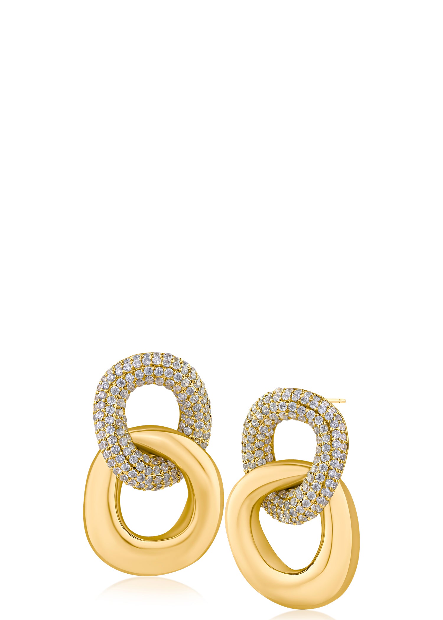 Pave Double Link Earrings