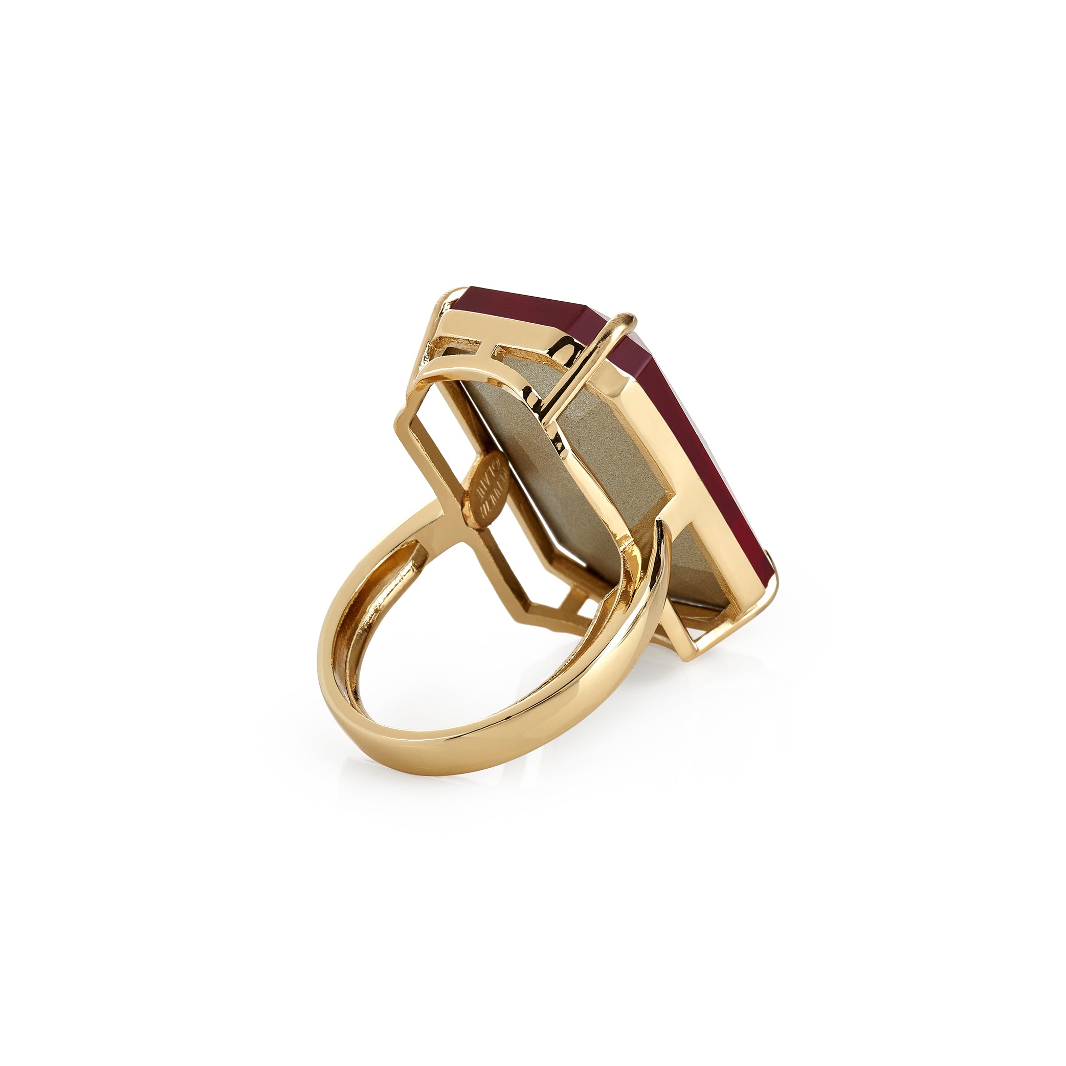 Ruby Octagon Stone Adjustable Ring
