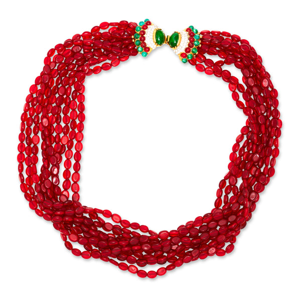 Ruby Bead & Gemstone Necklace