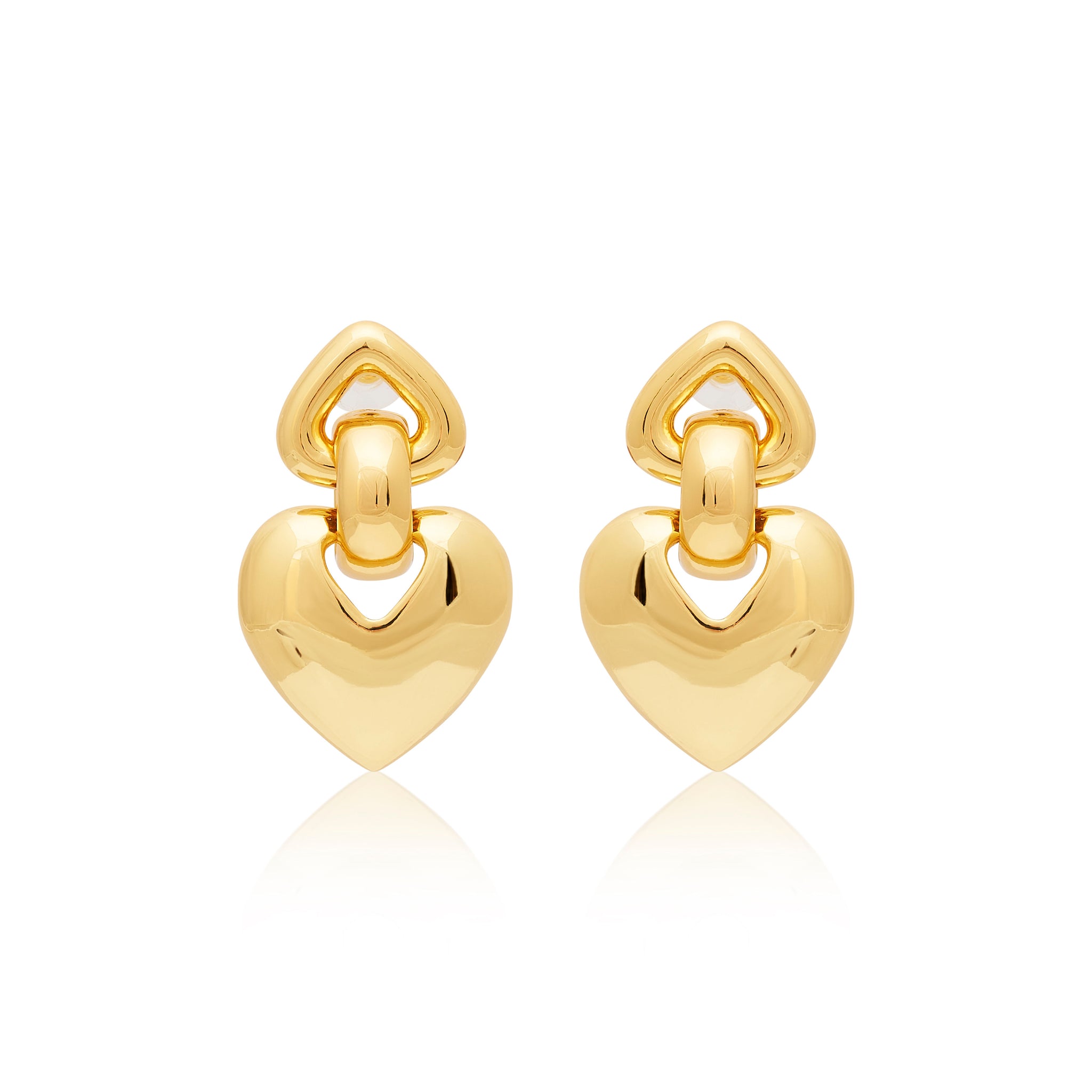 Gold Post with 3 Butterfly Drop Earring main image 1
