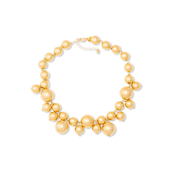 Polished Gold Round Bead Necklace