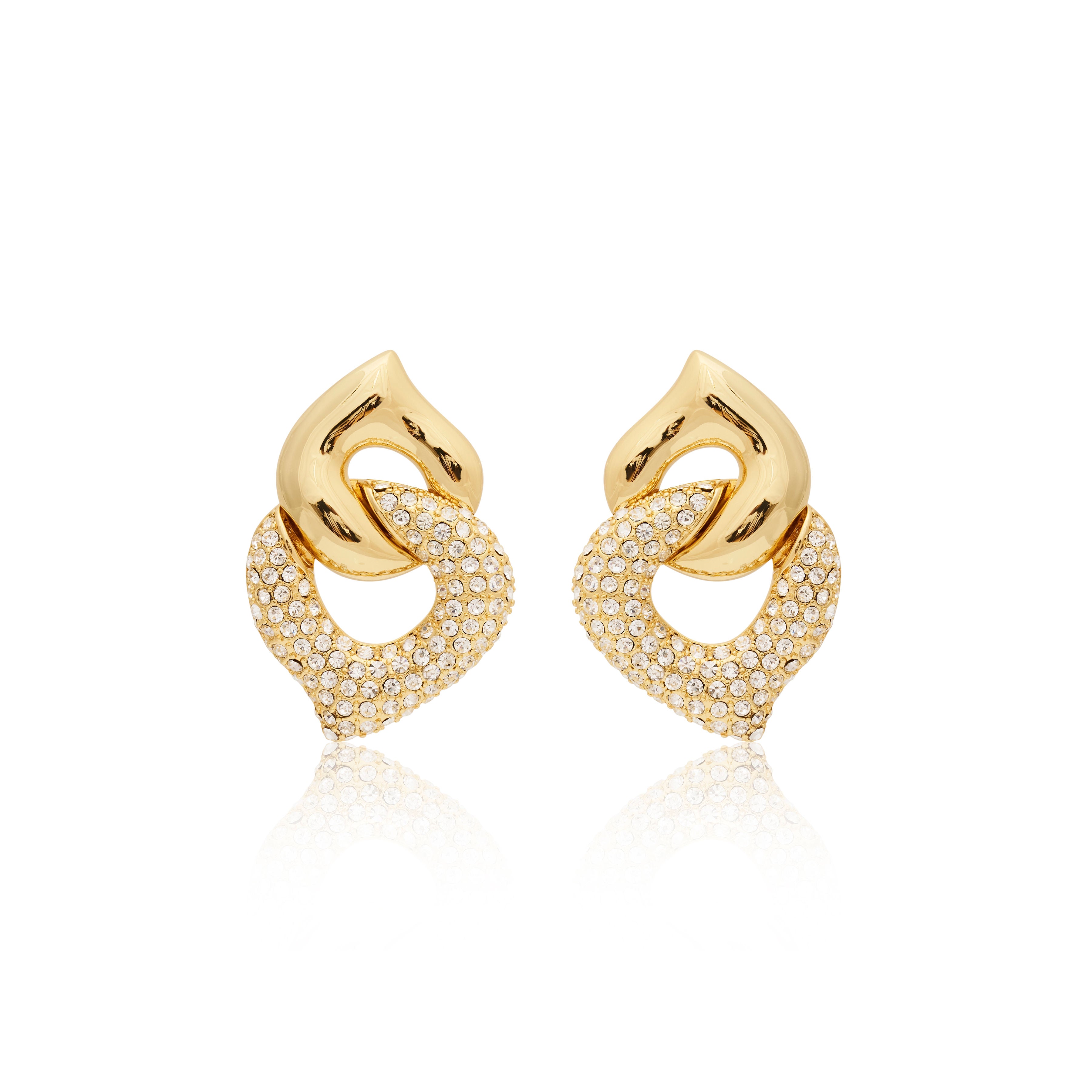 Interlocking Crystal Pierced Earrings