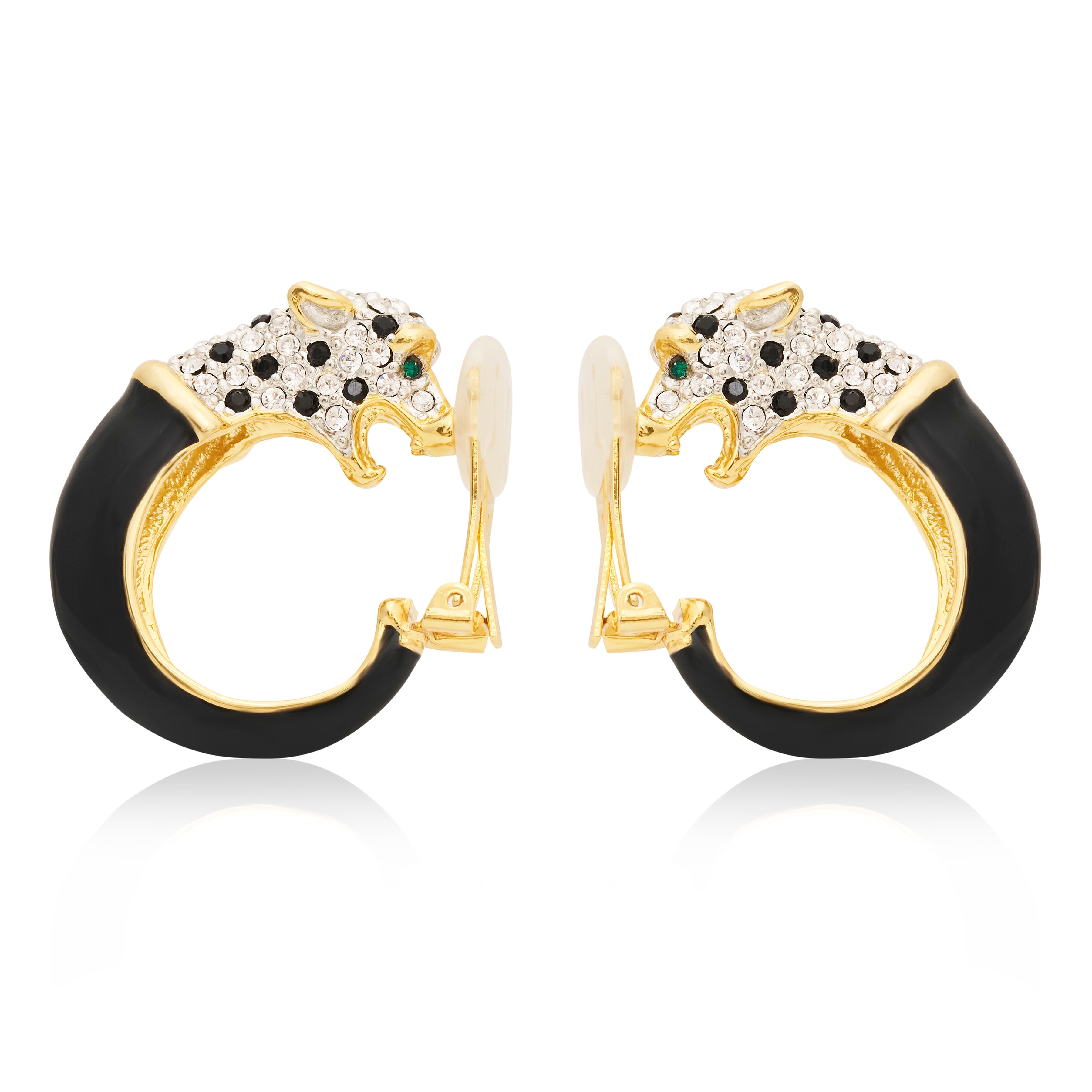 Panther Head Clip Earrings