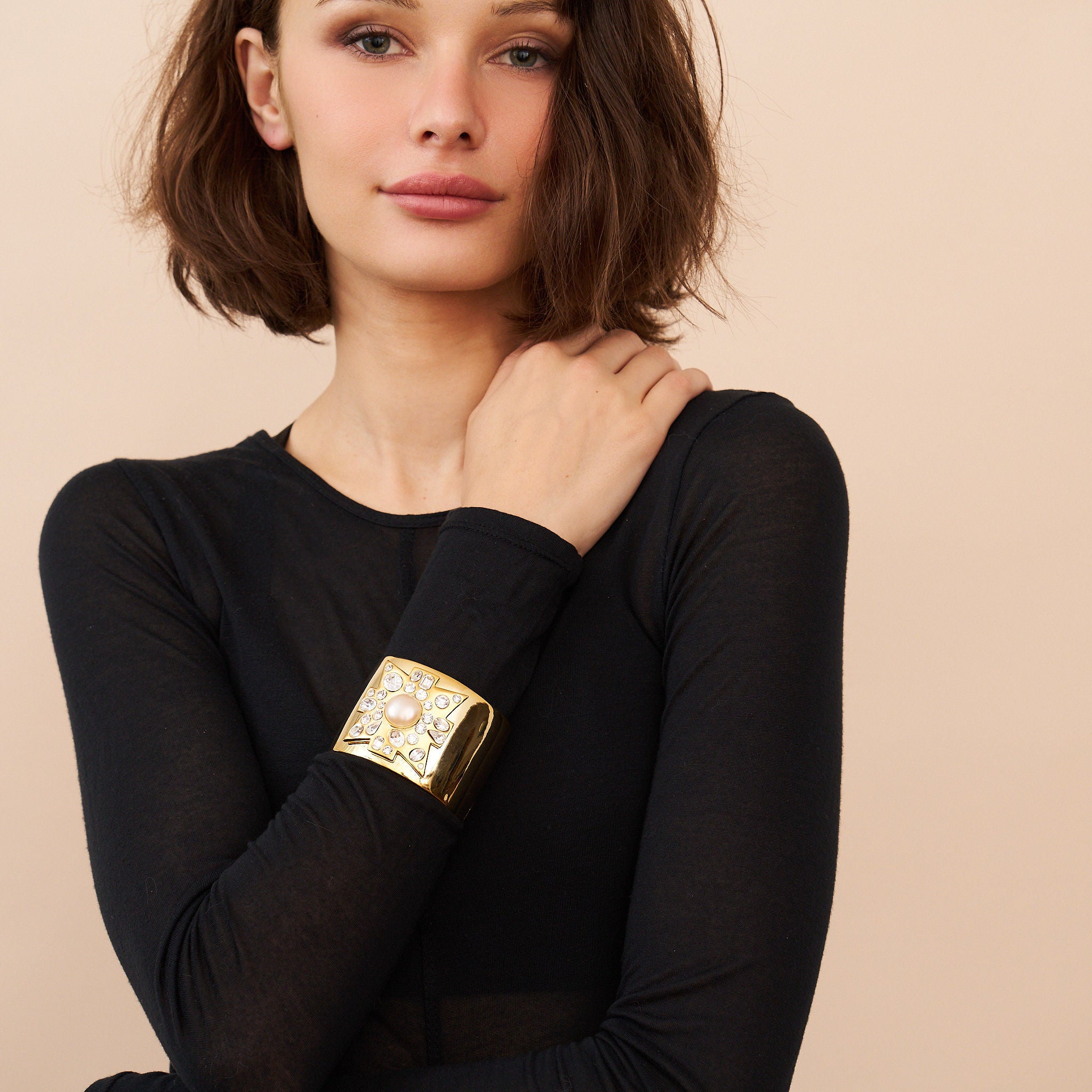 Pearl Maltese Cross Cuff