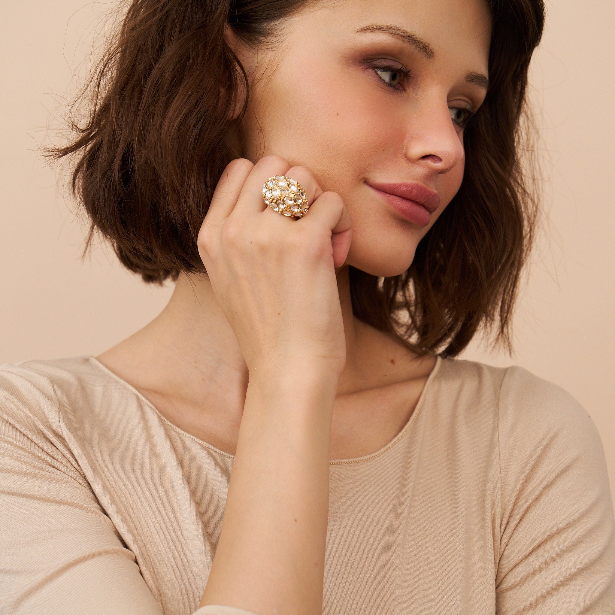Crystal Cluster Dome Adjustable Ring