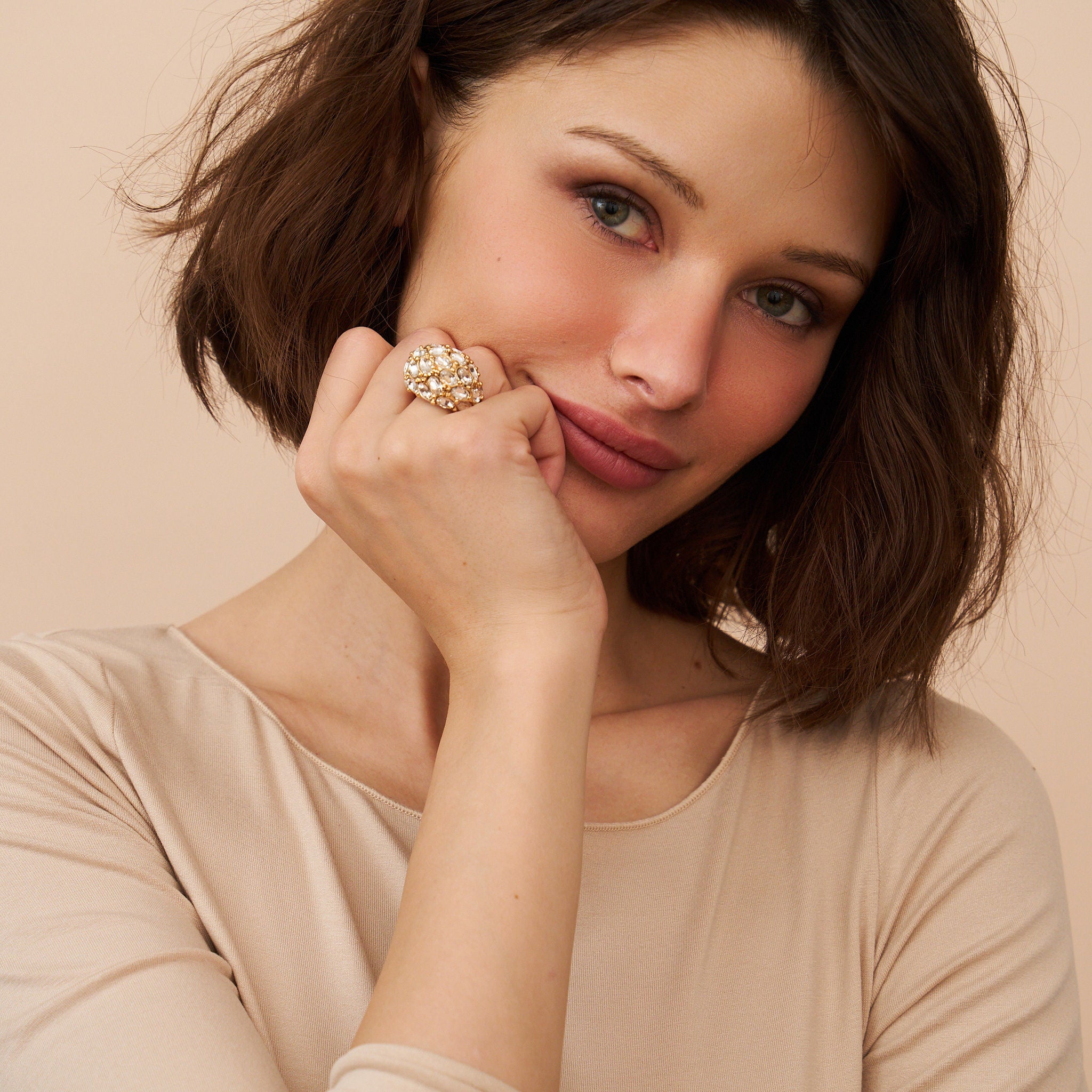 Crystal Cluster Dome Adjustable Ring