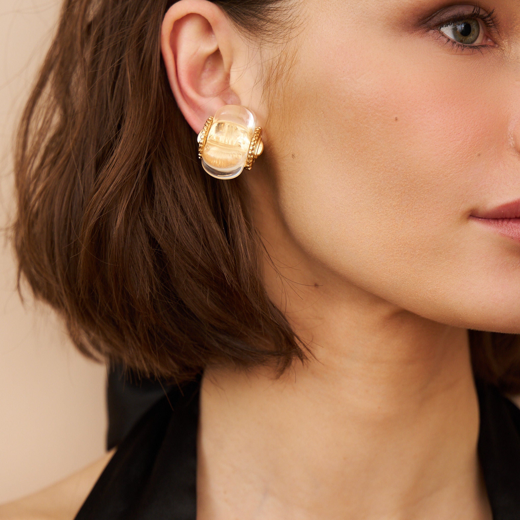 Clear Resin Shrimp Clip-On Earrings