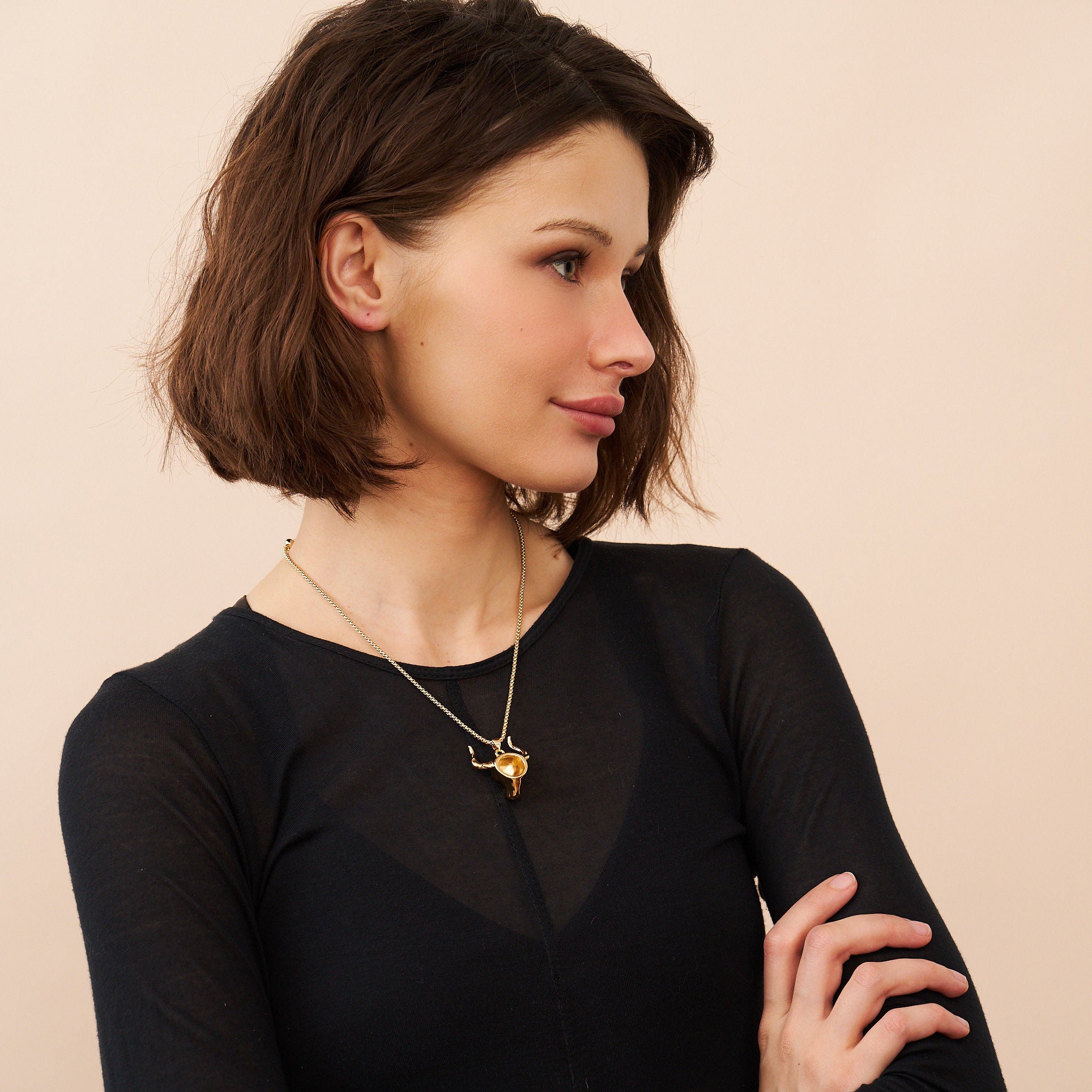 Bull Head Pendant Necklace
