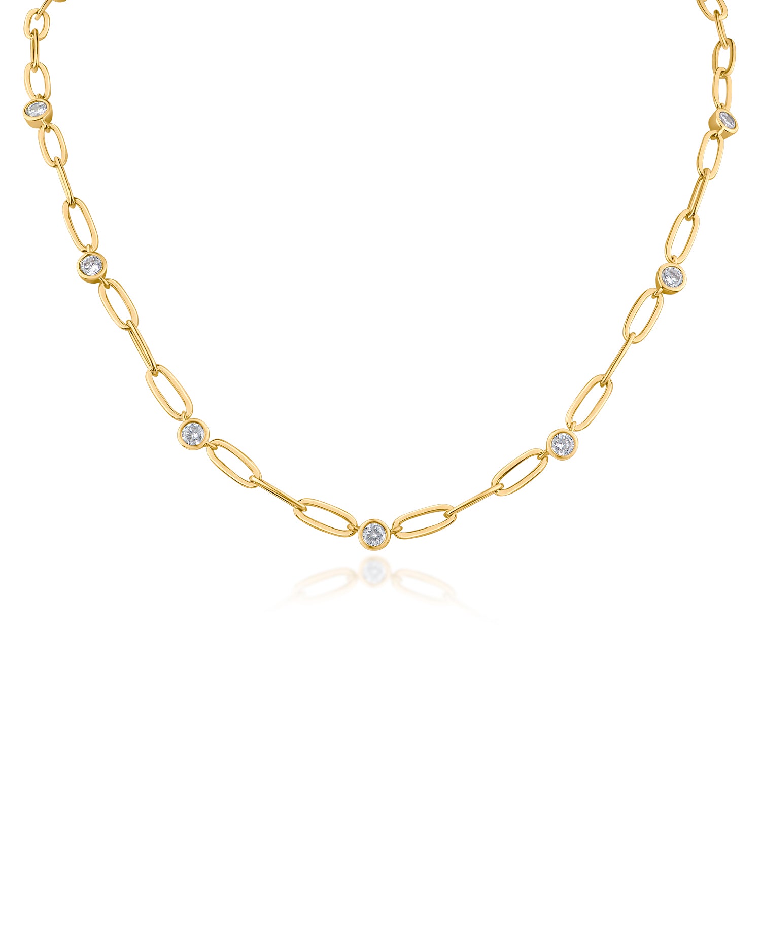 Delicate Link CZ Necklace
