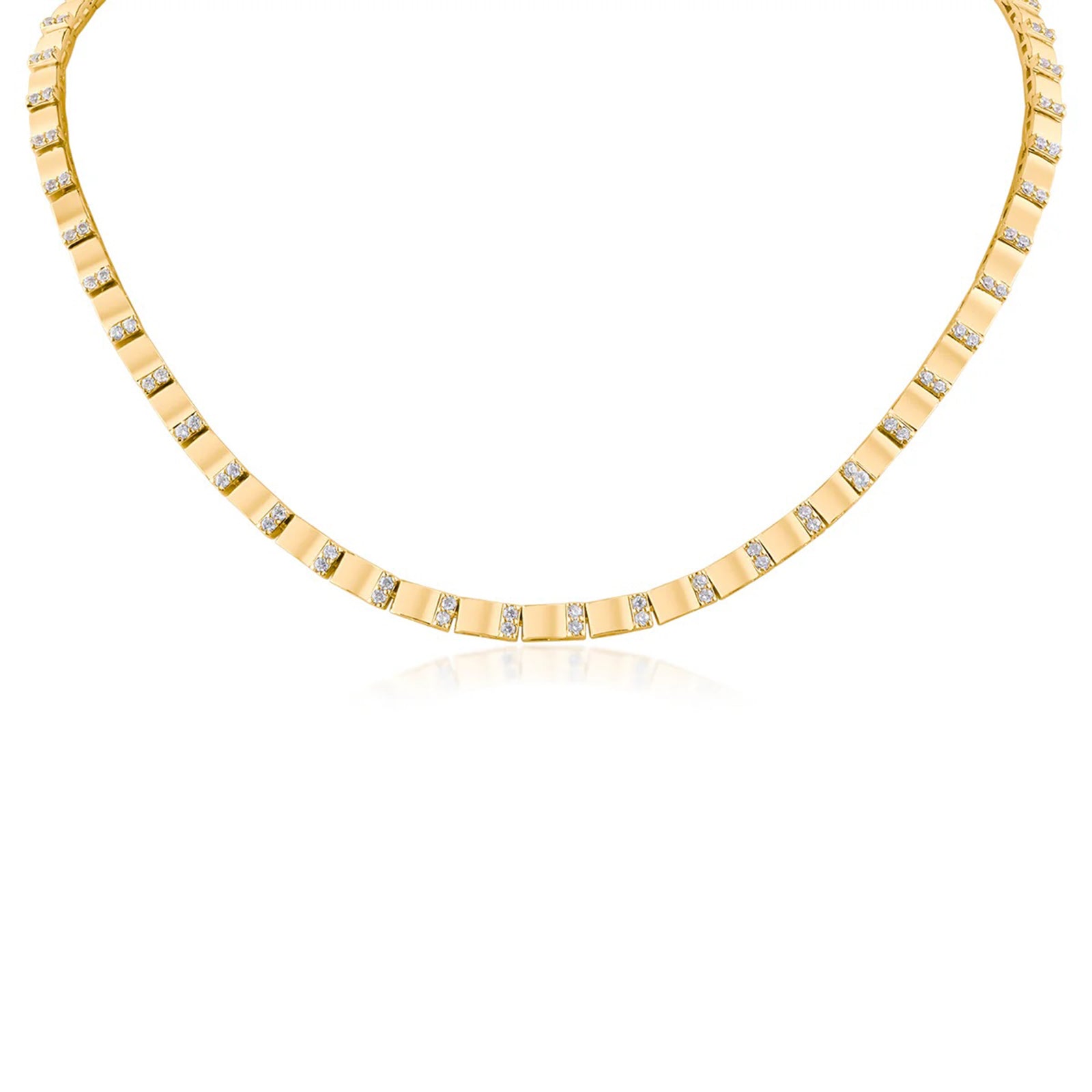 CZ Station Box-Link Necklace