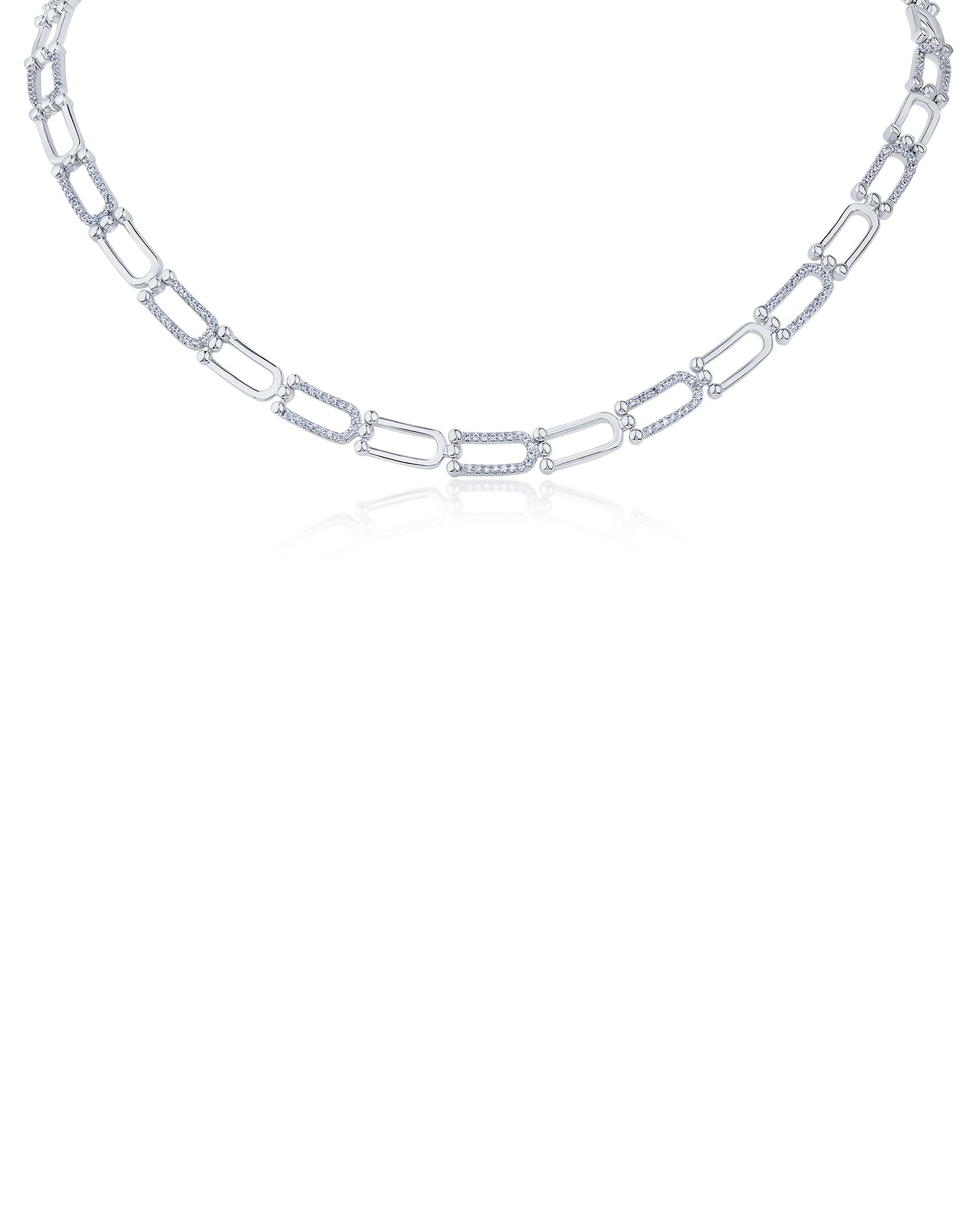 CZ Link Collar Necklace