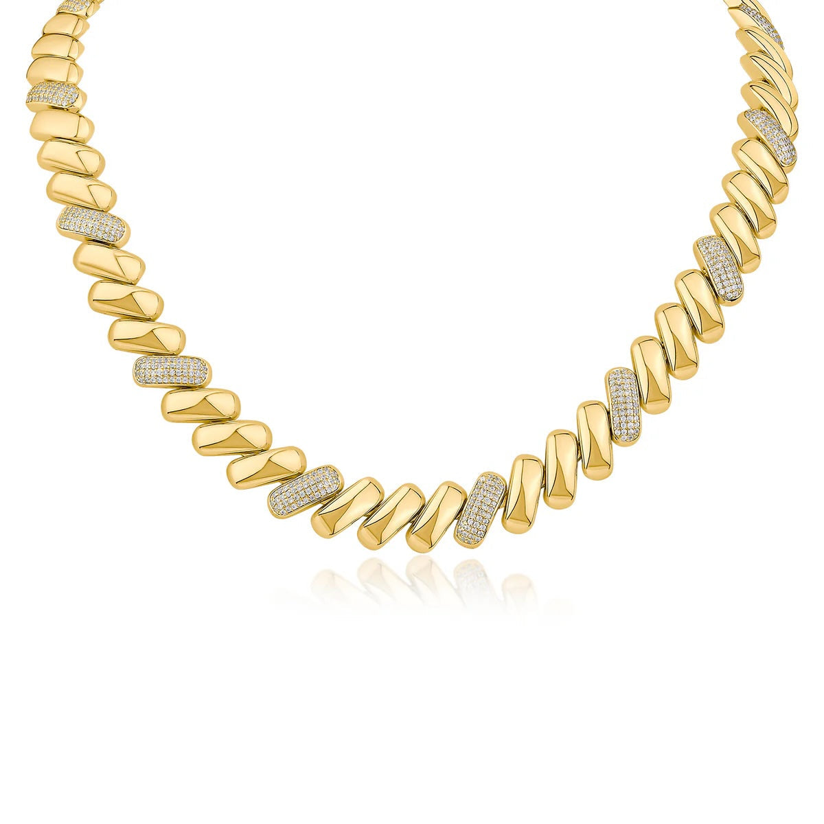 Pave Alternating Chain Link