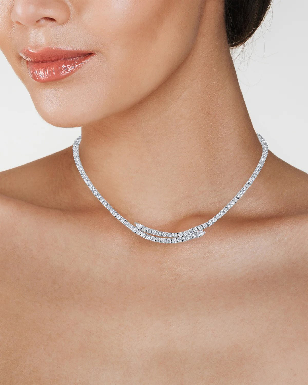 CZ Wrap Tennis Necklace