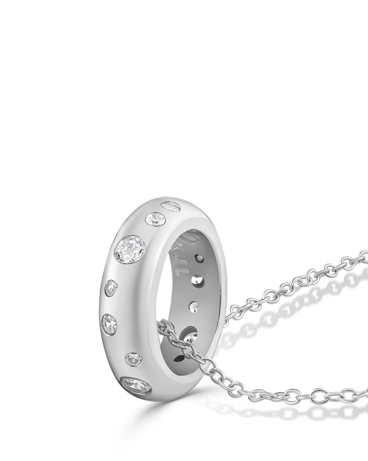 Pavé Ring Pendant Necklace